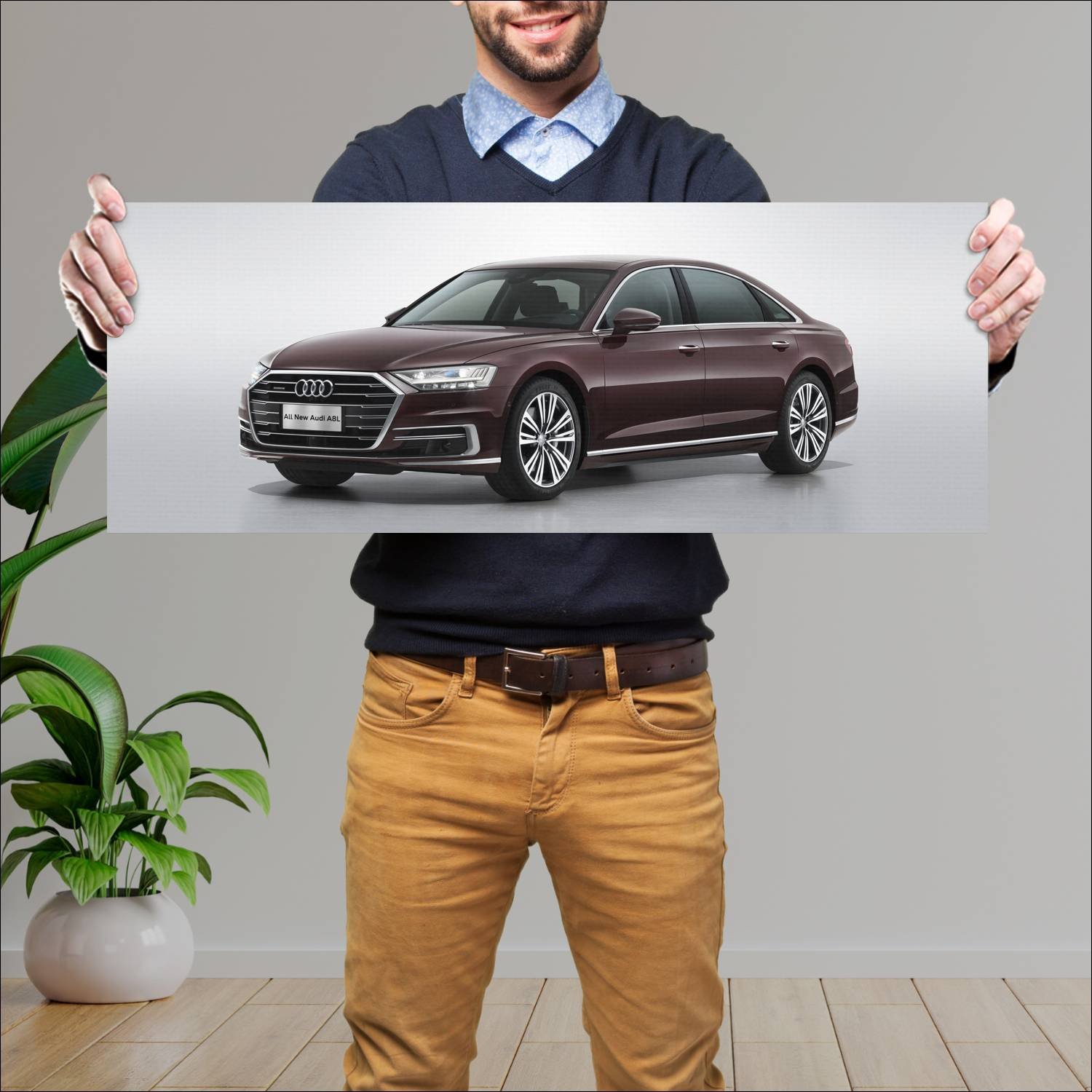 Cuadro grande 30x80cm 2017 audi a8 l cn auto 273 Audi