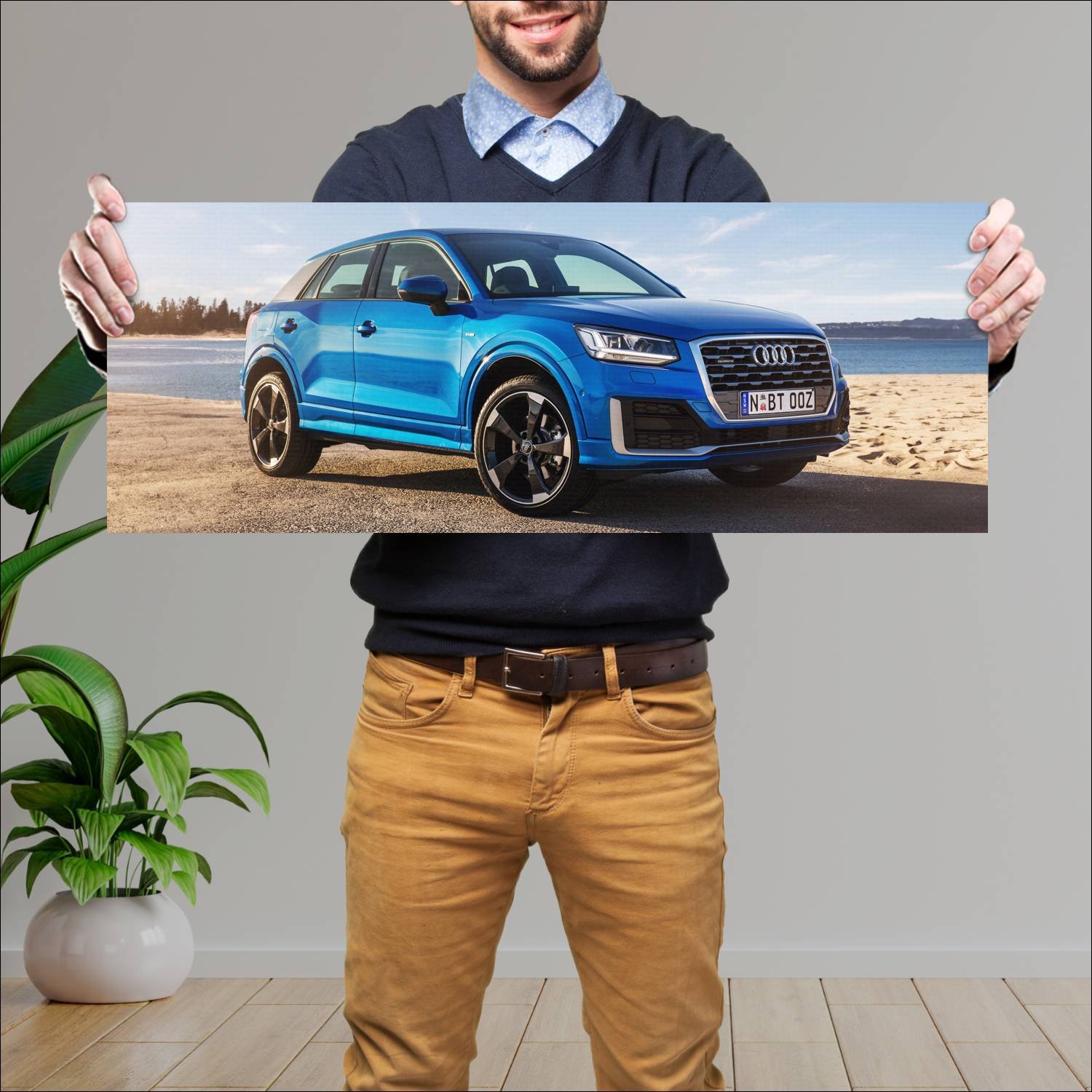 Cuadro grande 30x80cm 2017 audi q2 s line au auto 280 Audi