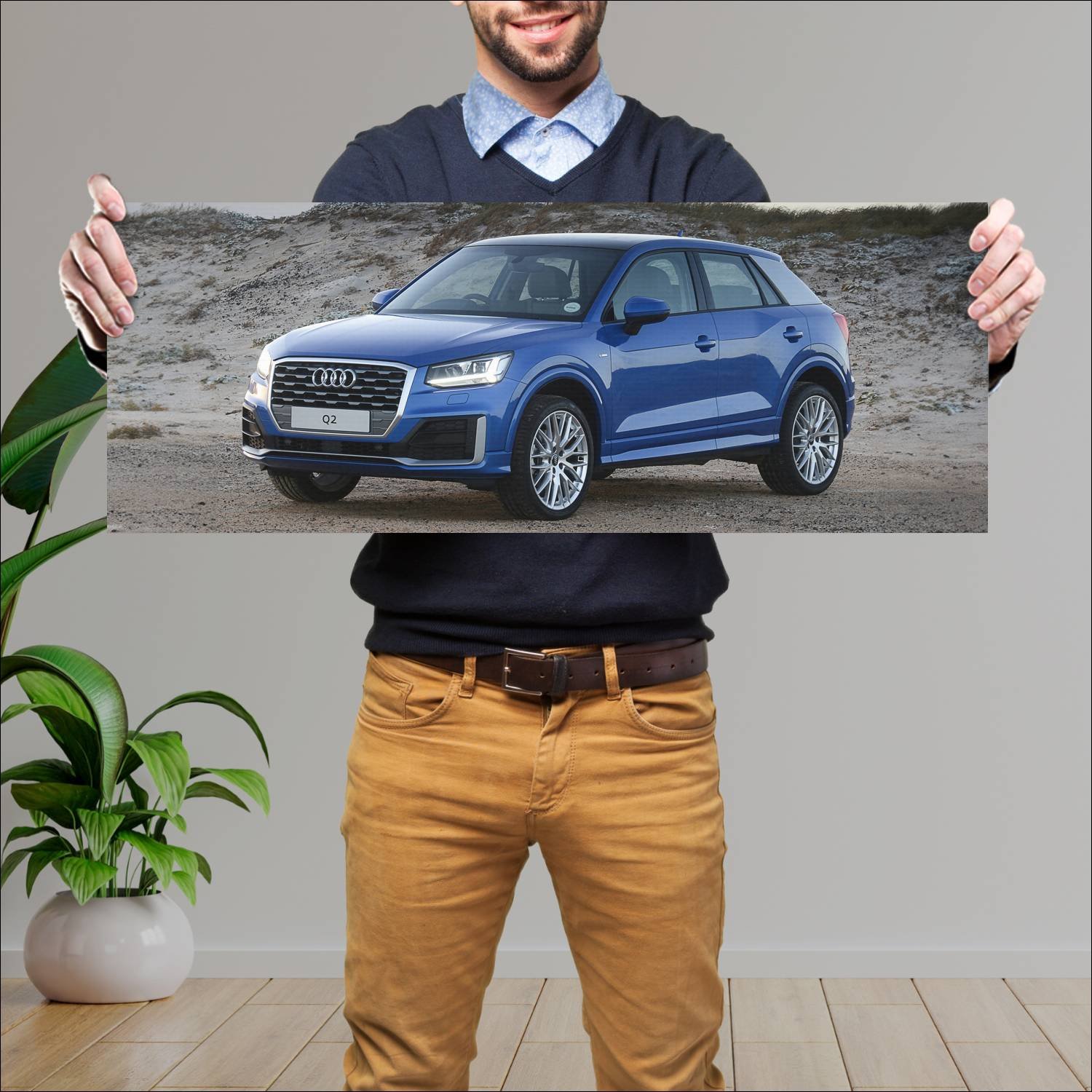 Cuadro grande 30x80cm 2017 audi q2 s line za auto 282 Audi