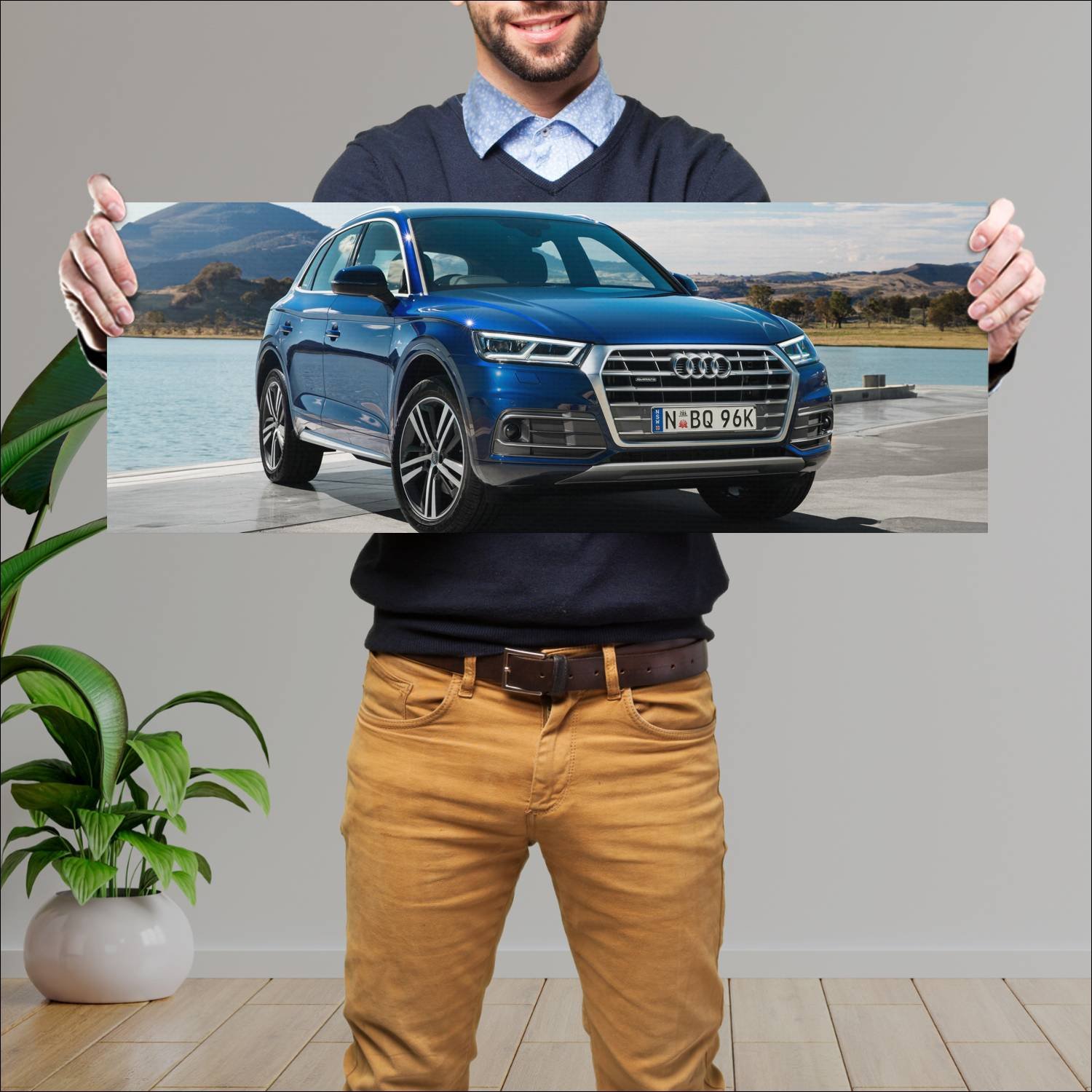 Cuadro grande 30x80cm 2017 audi q5 au auto 283 Audi