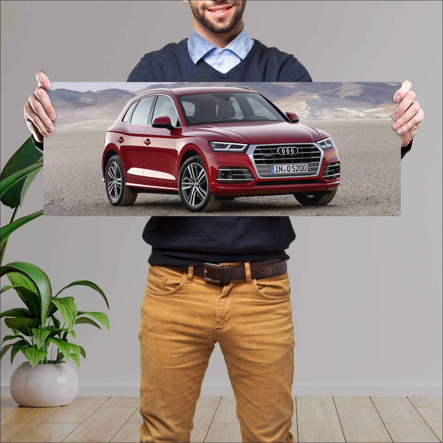Cuadro grande 30x80cm 2017 audi q5 s line auto 286 Audi