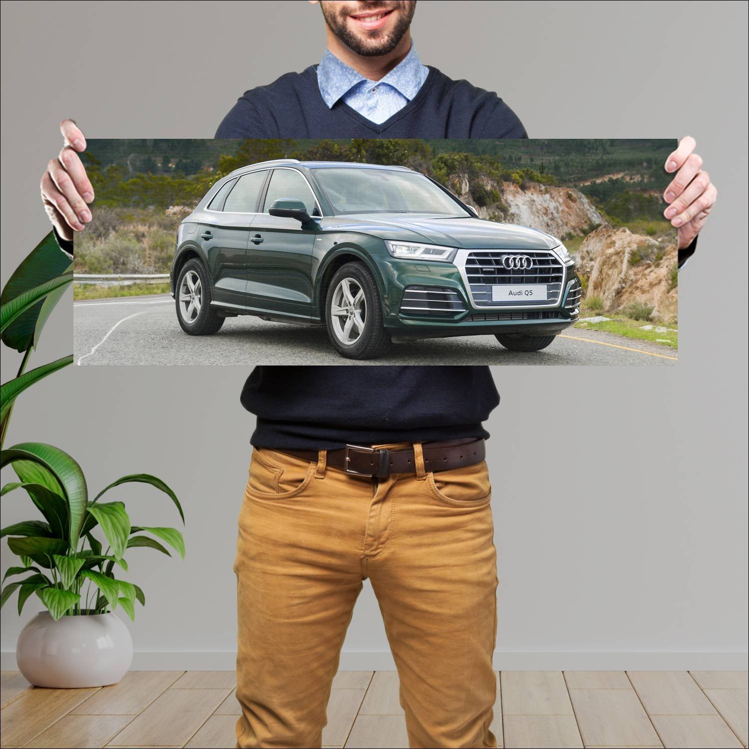 Cuadro grande 30x80cm 2017 audi q5 s line za auto 288 Audi