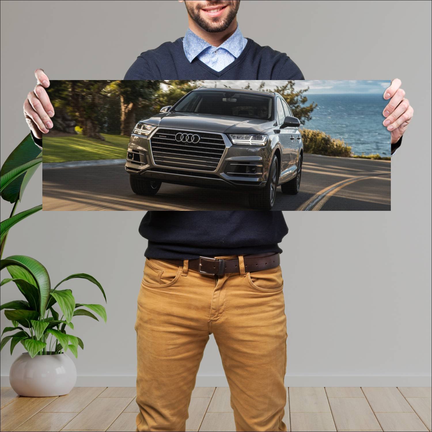 Cuadro grande 30x80cm 2017 audi q7 us auto 290 Audi