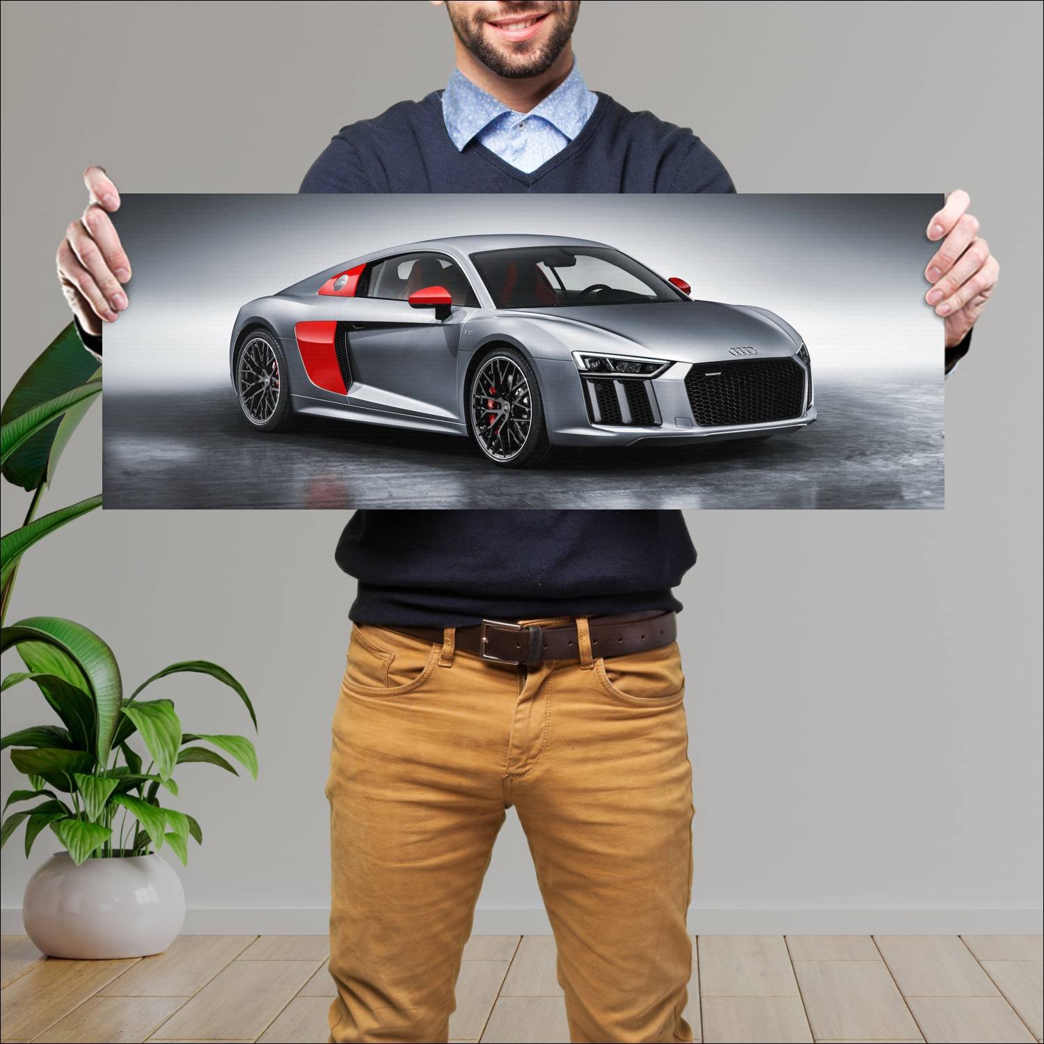 Cuadro grande 30x80cm 2017 audi r8 coupe audi spor 293 Audi