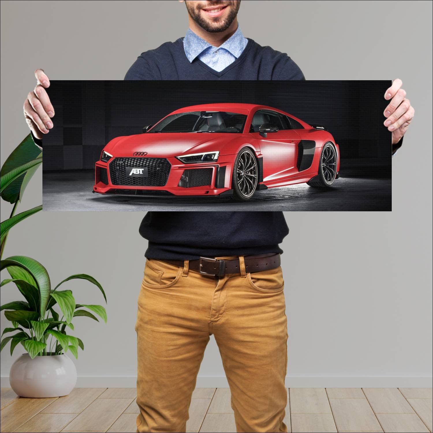 Cuadro grande 30x80cm 2017 audi r8 coupe by abt 11 294 Audi