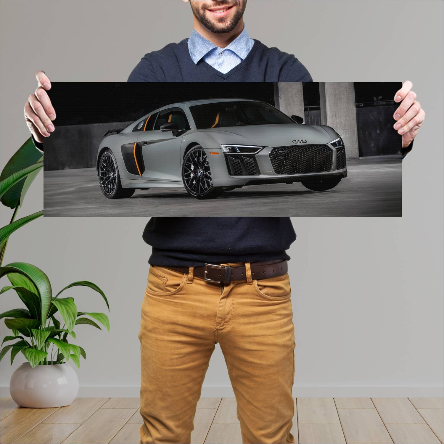 Cuadro grande 30x80cm 2017 audi r8 coupe plus excl 295 Audi