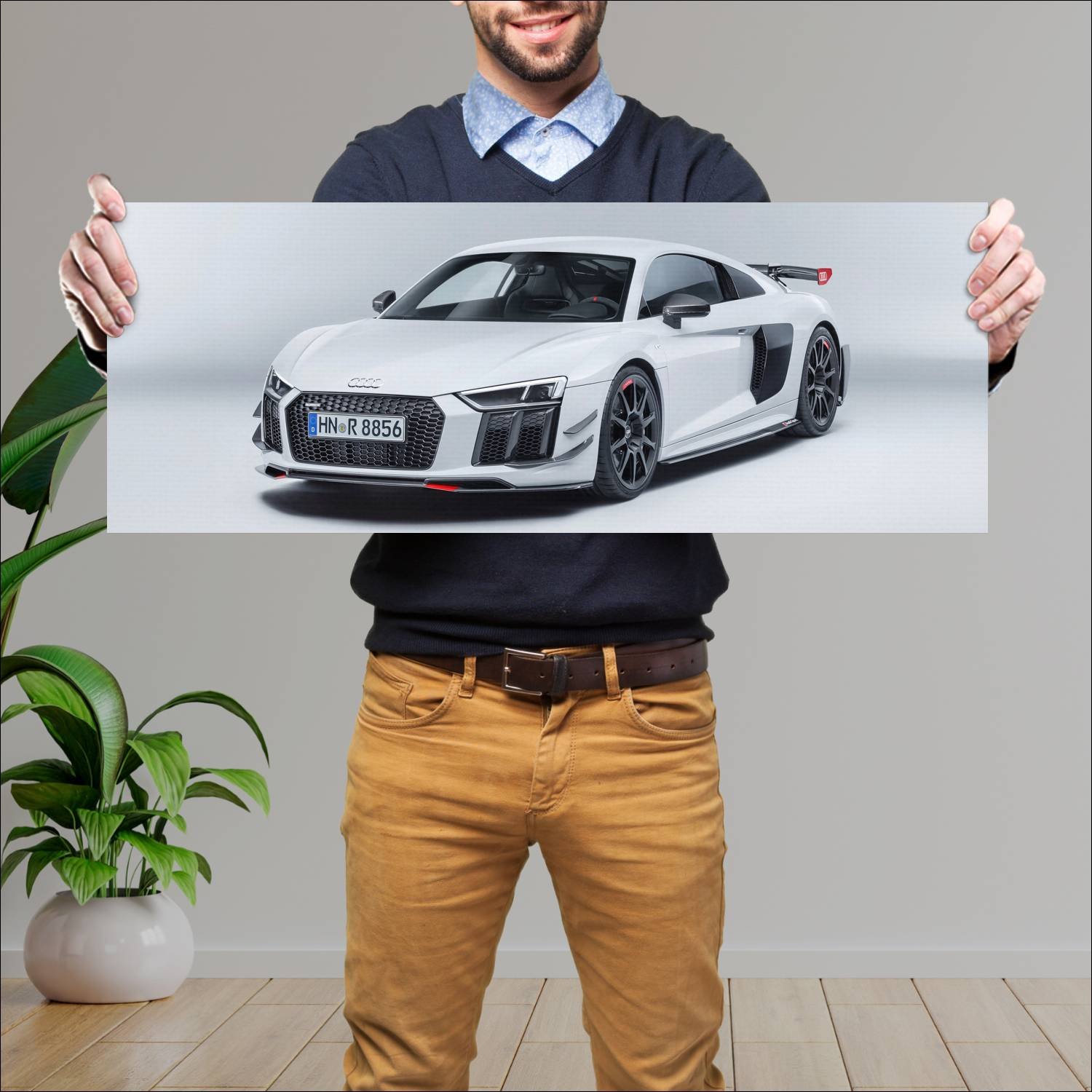 Cuadro grande 30x80cm 2017 audi r8 coupe with perf 298 Audi