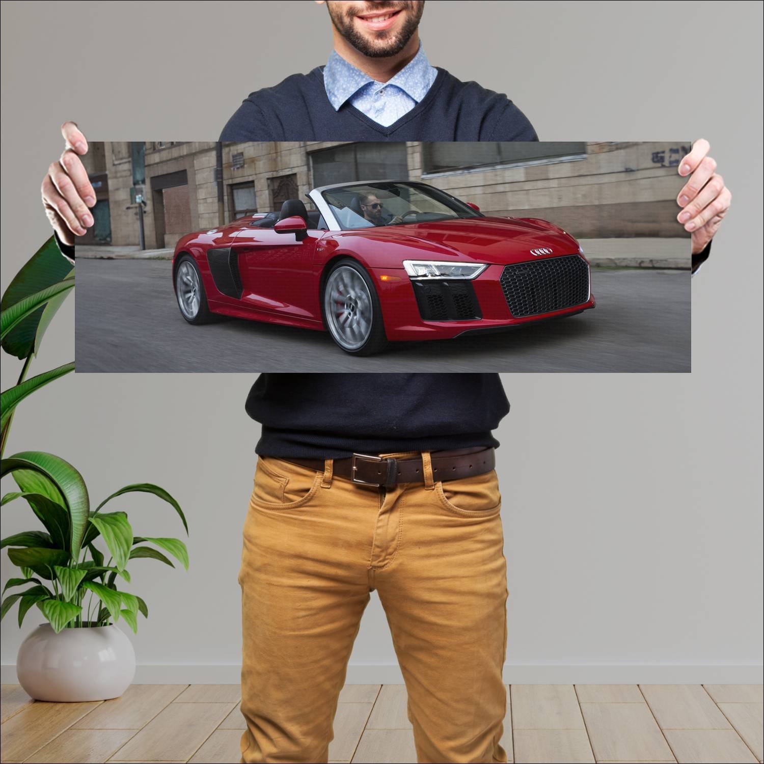 Cuadro grande 30x80cm 2017 audi r8 spyder us auto 302 Audi