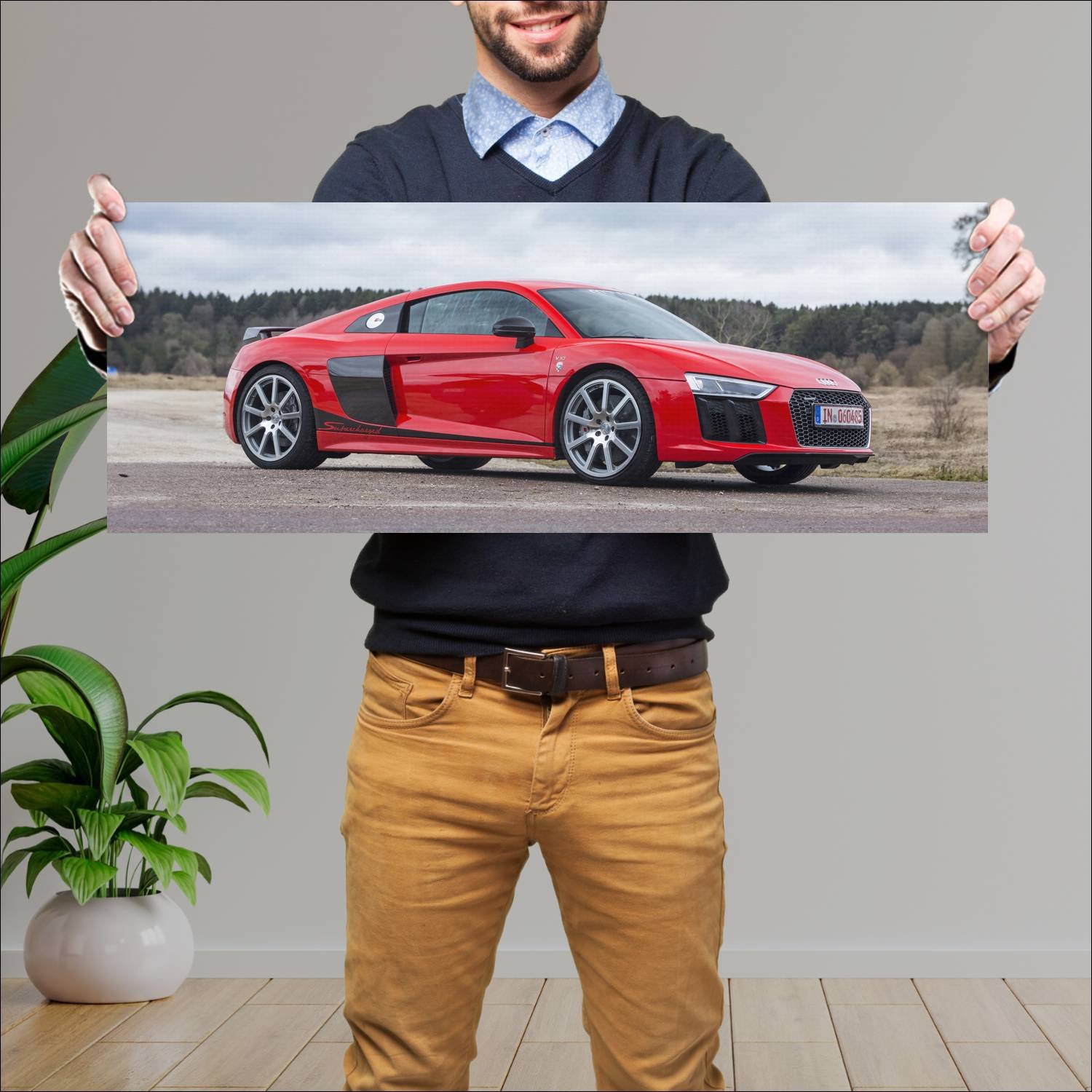 Cuadro grande 30x80cm 2017 audi r8 v10 coupe super 303 Audi