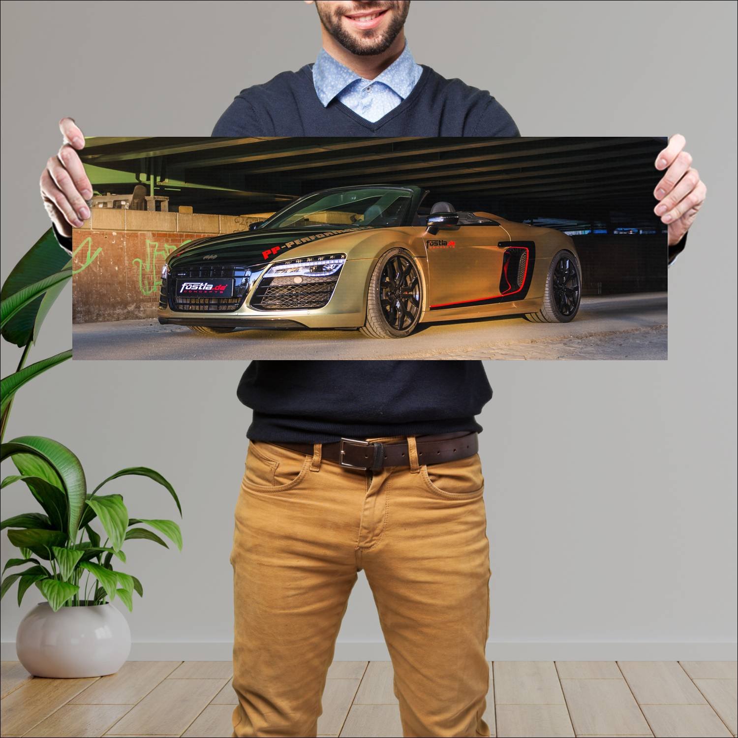 Cuadro grande 30x80cm 2017 audi r8 v10 power spyde 304 Audi