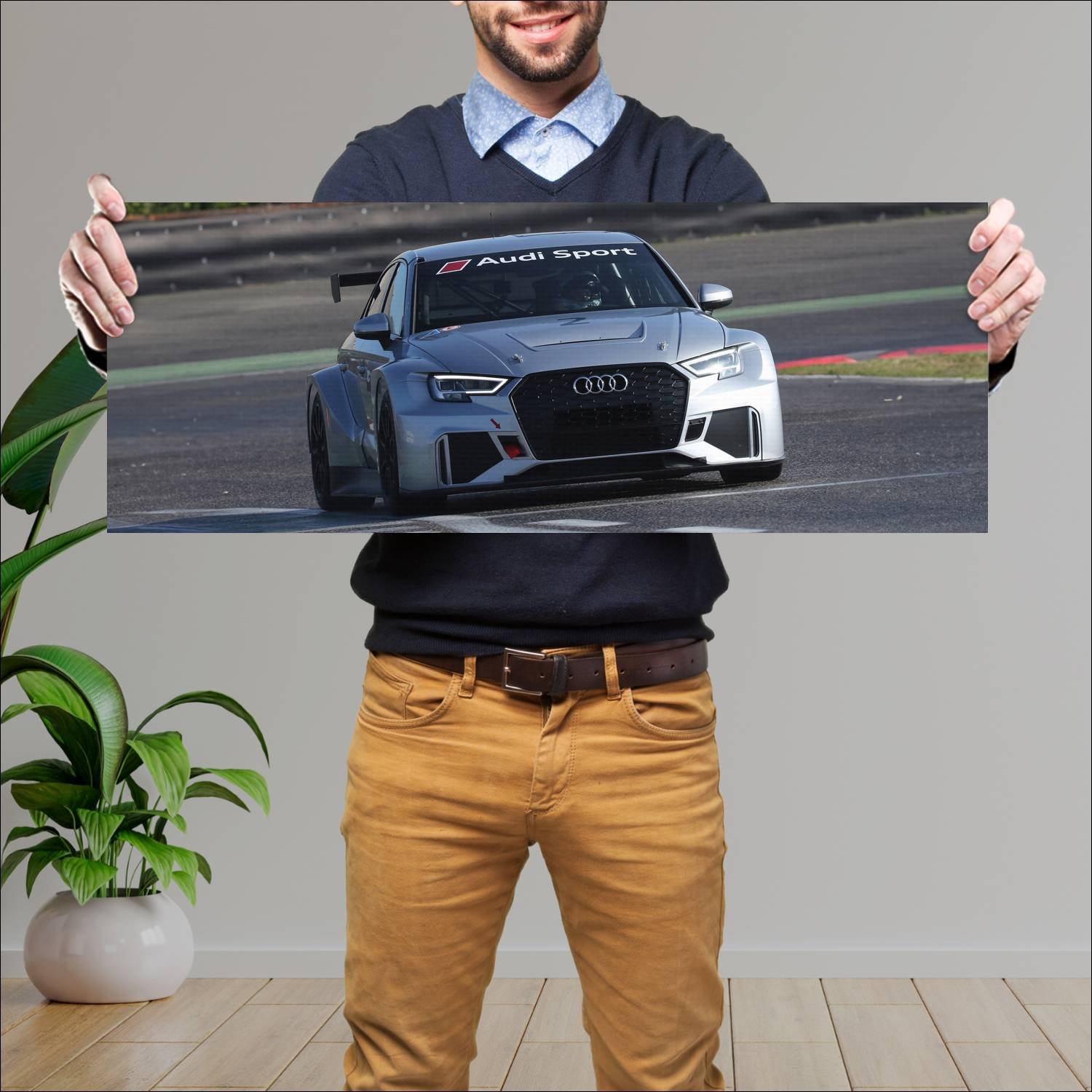 Cuadro grande 30x80cm 2017 audi rs 3 lms auto 306 Audi