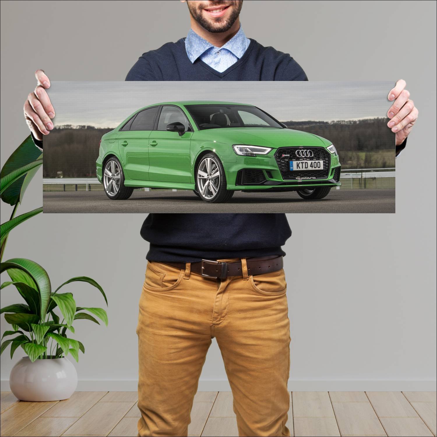 Cuadro grande 30x80cm 2017 audi rs 3 saloon uk 853 307 Audi