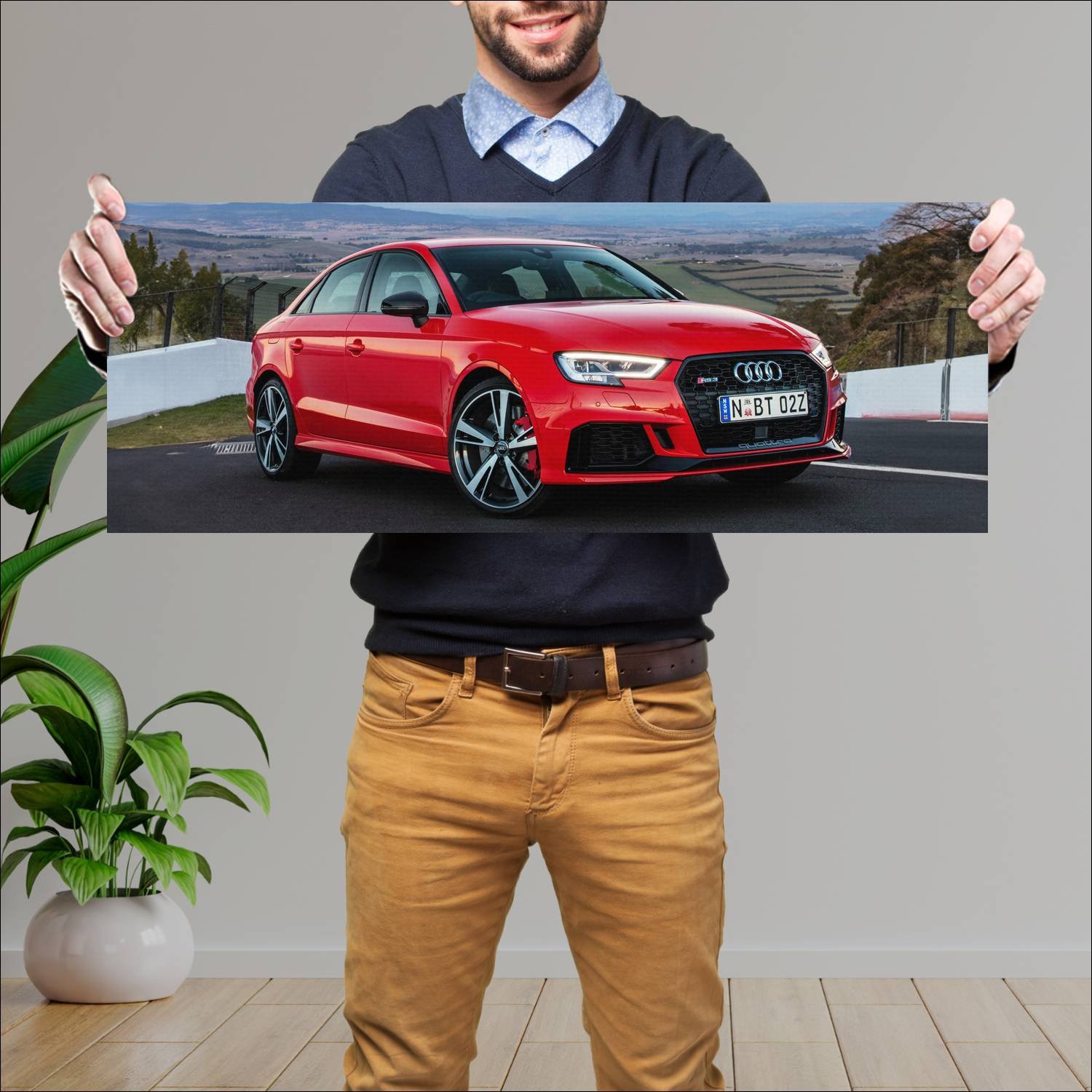 Cuadro grande 30x80cm 2017 audi rs 3 sedan au Audi