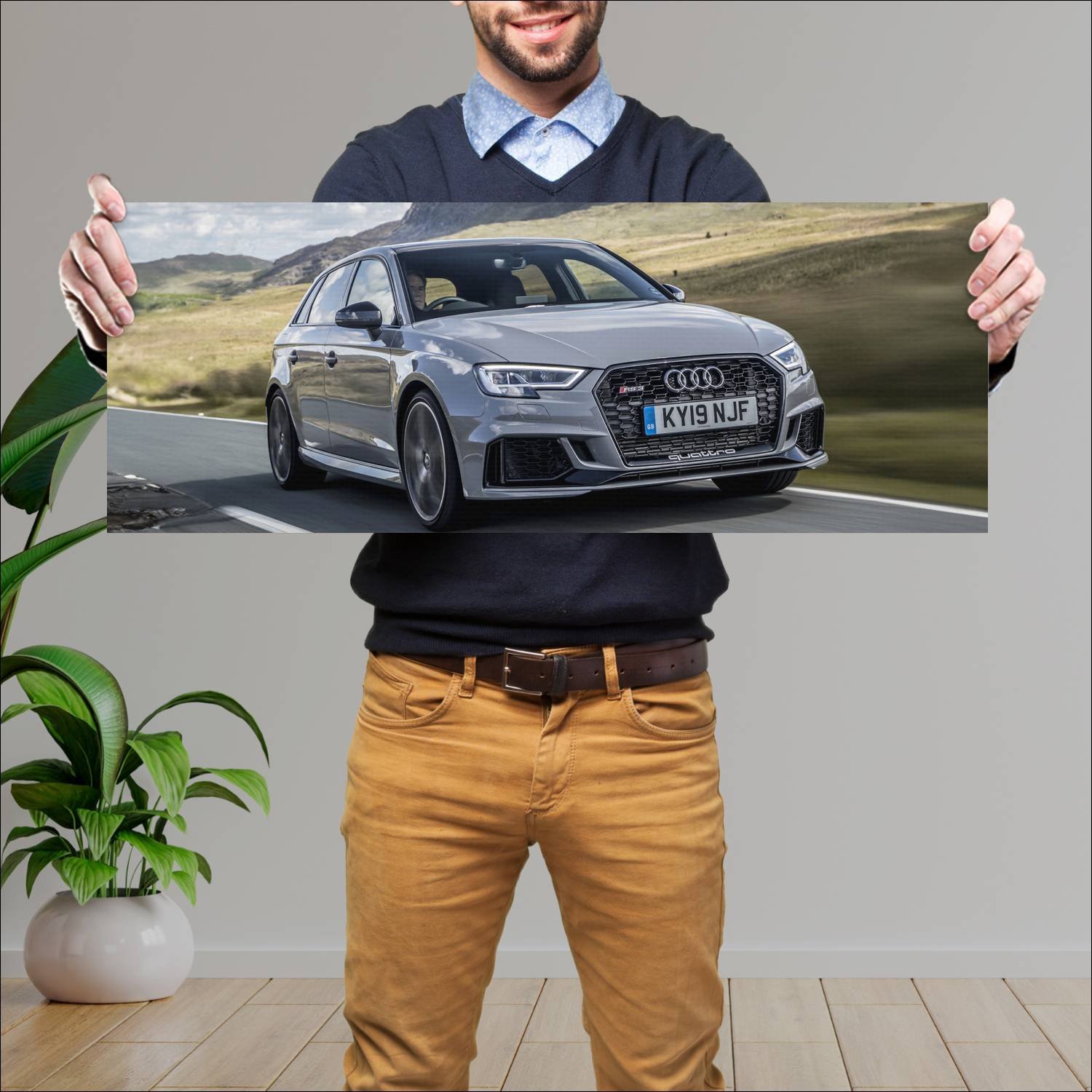 Cuadro grande 30x80cm 2017 audi rs 3 sportback uk 313 Audi