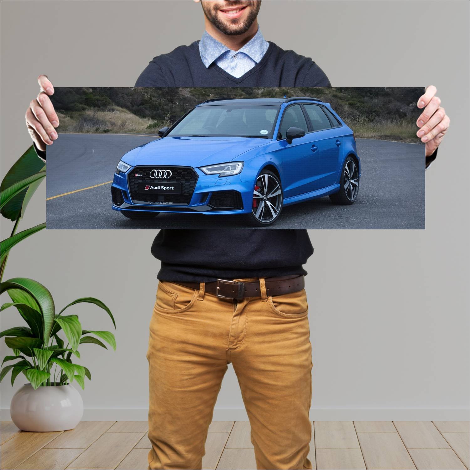 Cuadro grande 30x80cm 2017 audi rs 3 sportback za 314 Audi