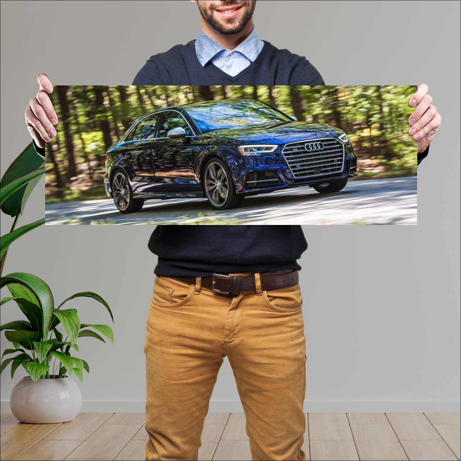 Cuadro grande 30x80cm 2017 audi s3 sedan us auto 326 Audi
