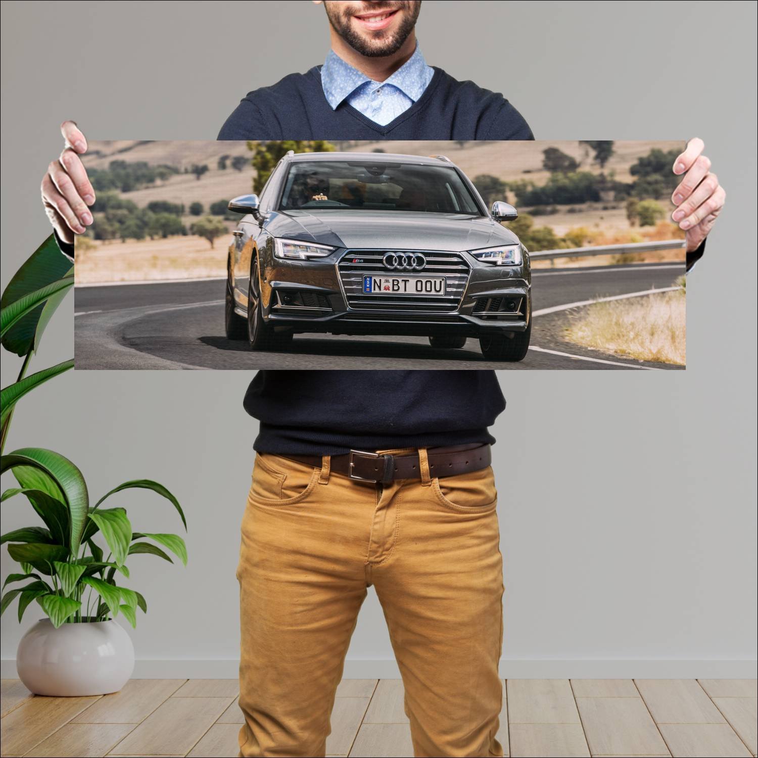 Cuadro grande 30x80cm 2017 audi s4 avant au auto 328 Audi