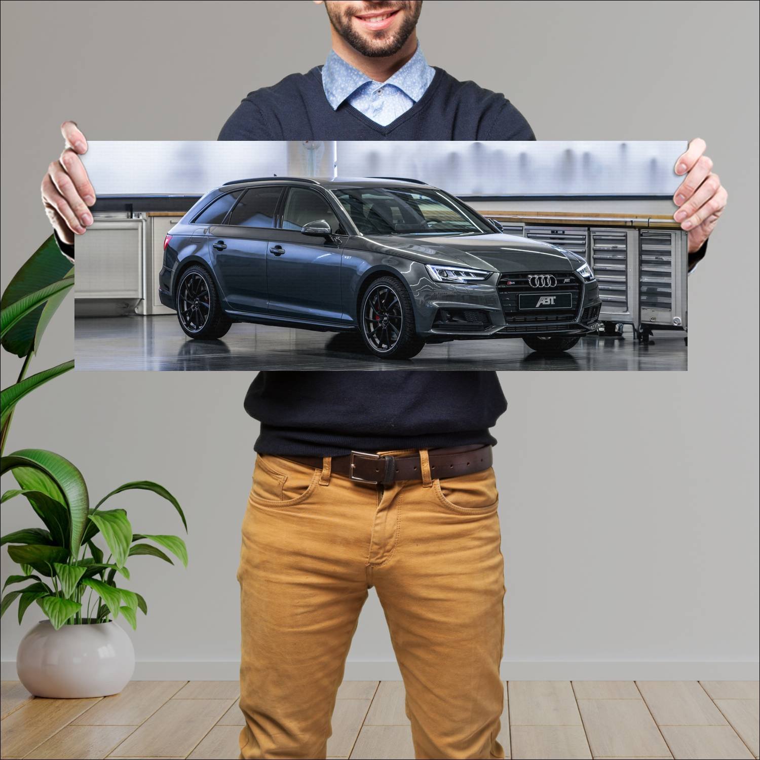 Cuadro grande 30x80cm 2017 audi s4 avant by abt 11 329 Audi