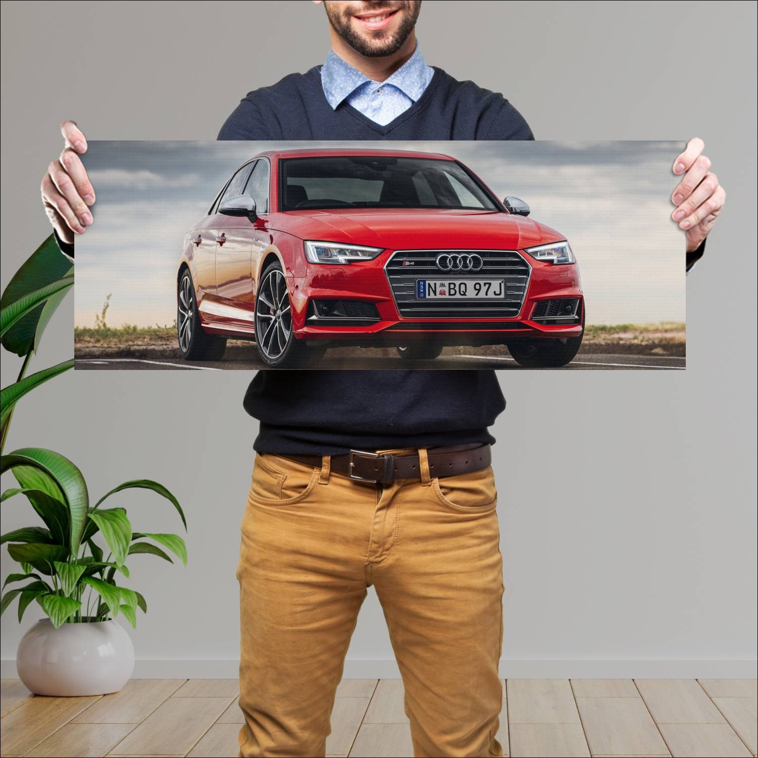 Cuadro grande 30x80cm 2017 audi s4 sedan au auto 332 Audi