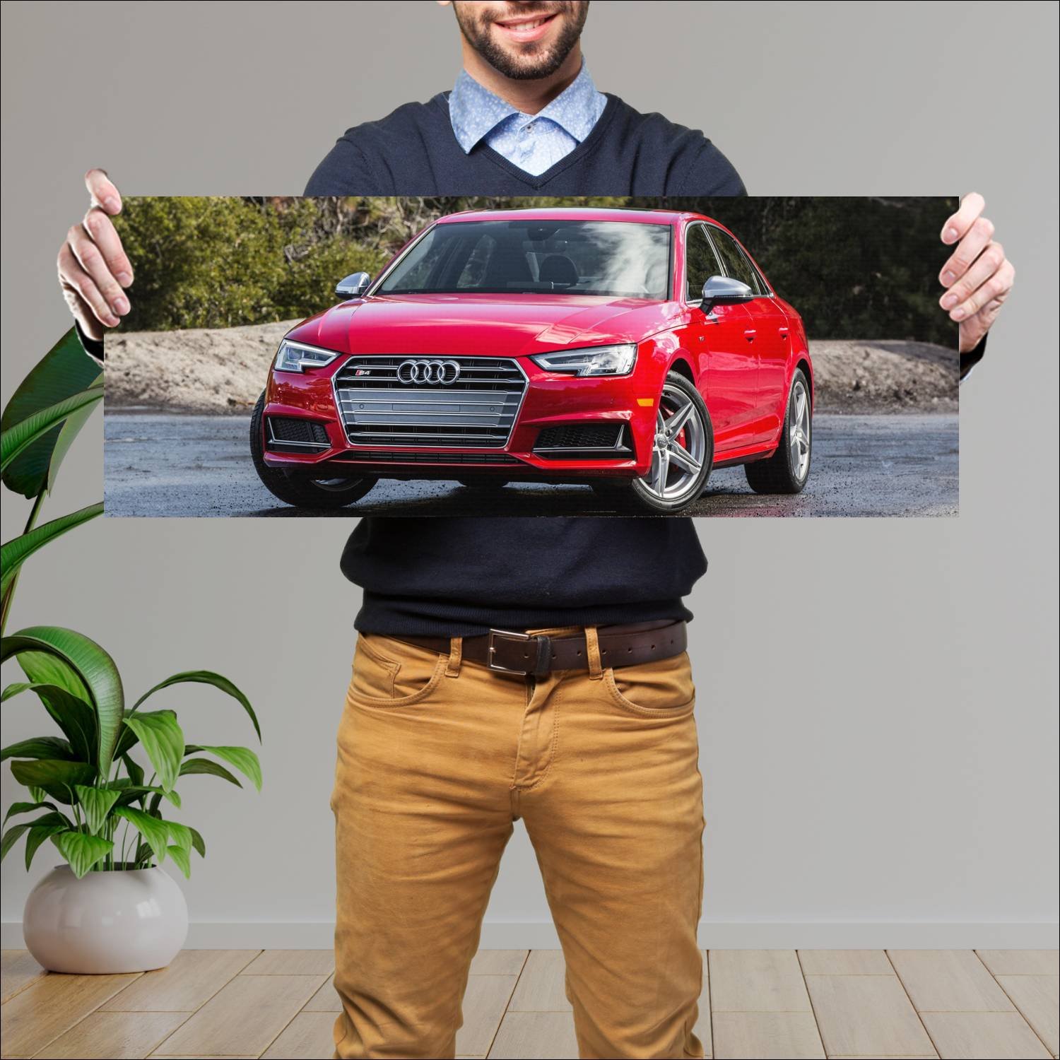 Cuadro grande 30x80cm 2017 audi s4 sedan us auto 333 Audi