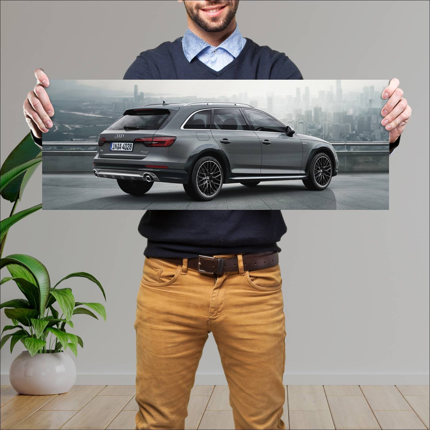 Cuadro grande 30x80cm 2018 audi a4 allroad absolut 363 Audi