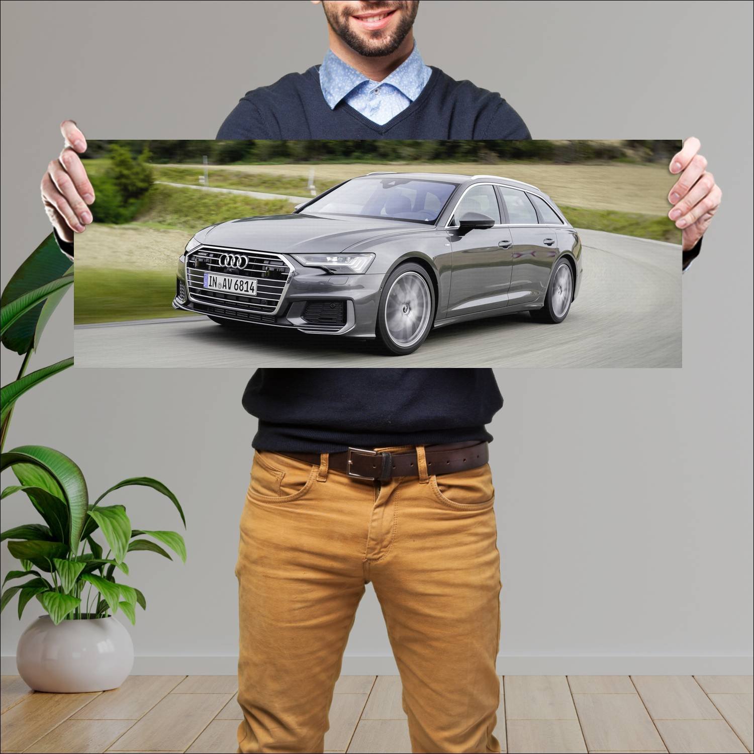 Cuadro grande 30x80cm 2018 audi a6 avant s line 80 372 Audi