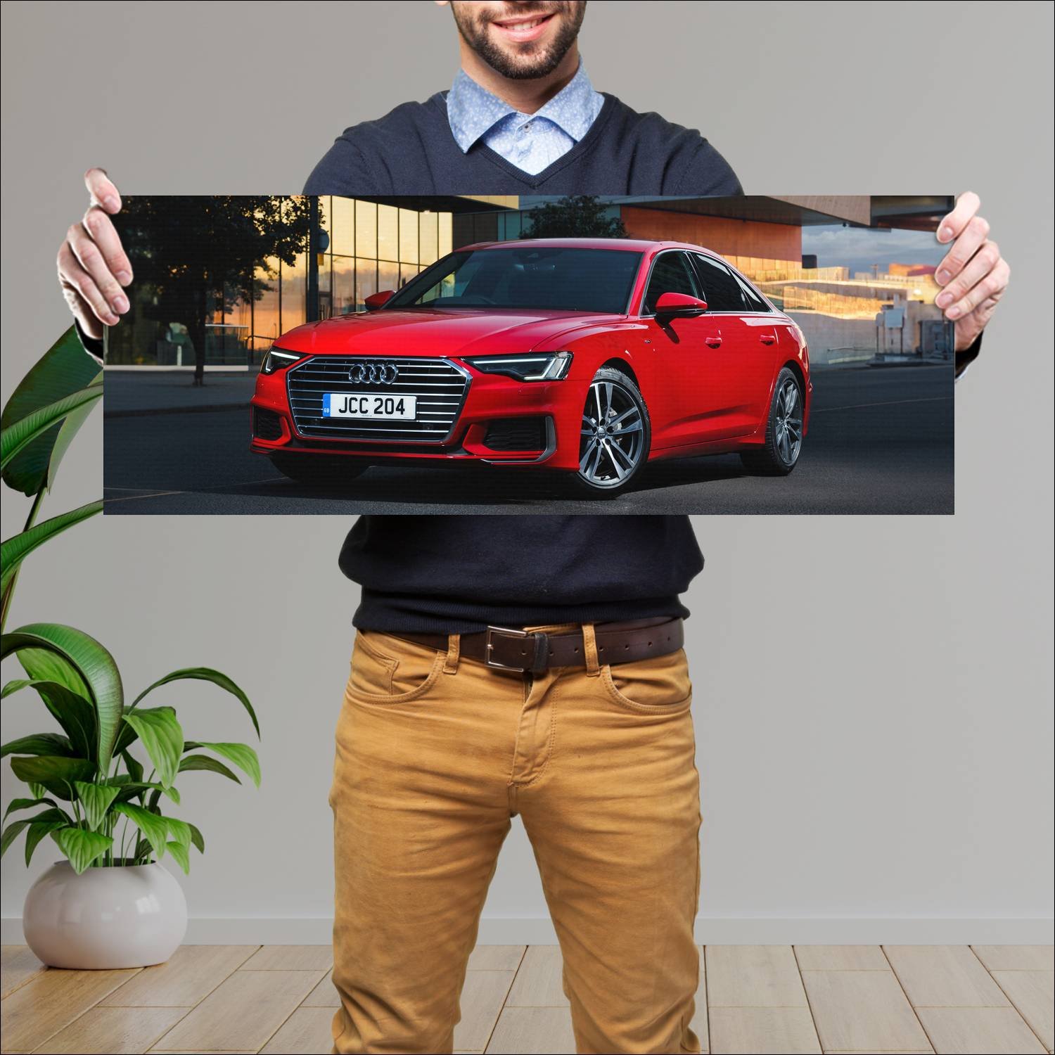 Cuadro grande 30x80cm 2018 audi a6 saloon s line u 374 Audi