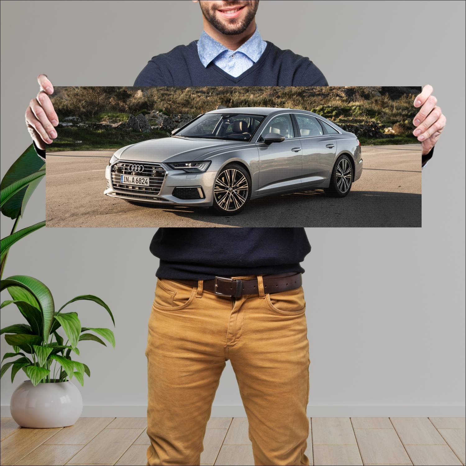 Cuadro grande 30x80cm 2018 audi a6 sedan auto 375 Audi