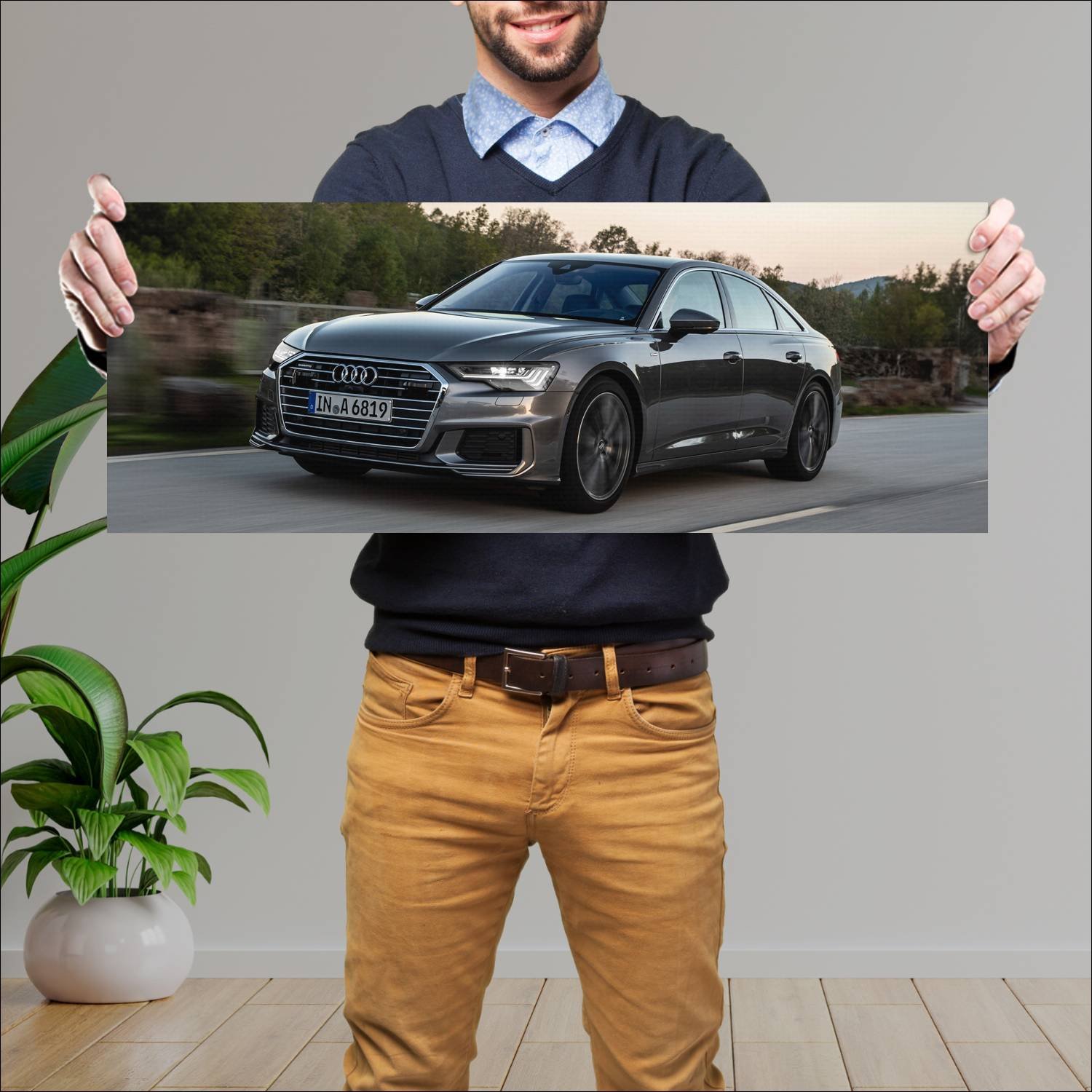 Cuadro grande 30x80cm 2018 audi a6 sedan s line 78 376 Audi