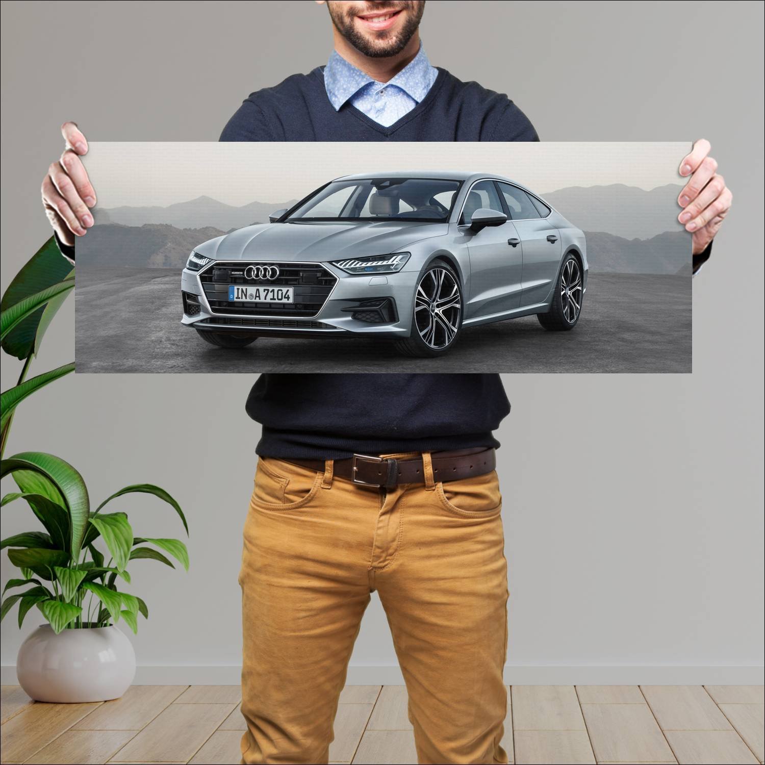 Cuadro grande 30x80cm 2018 audi a7 sportback auto 377 Audi