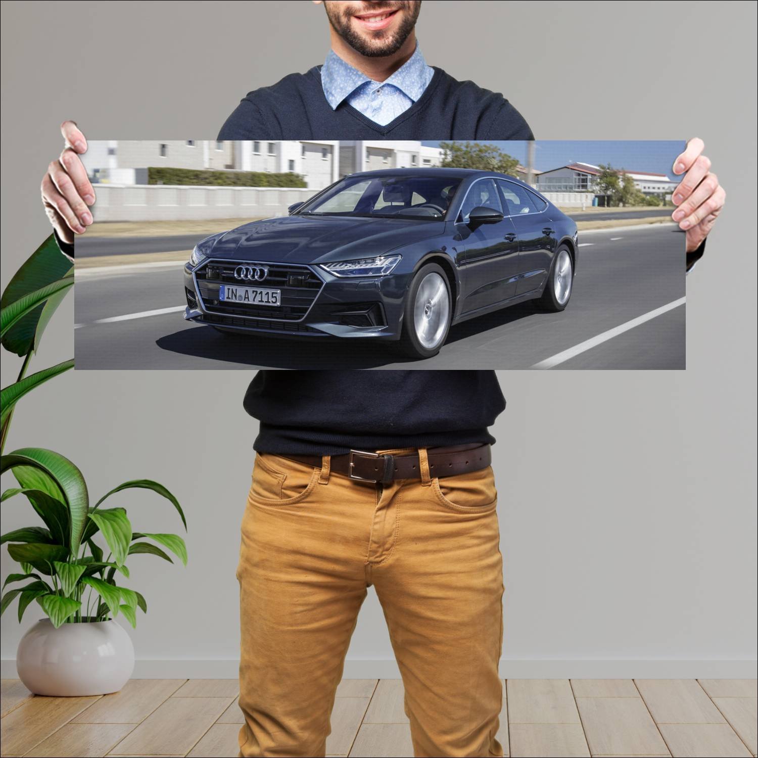 Cuadro grande 30x80cm 2018 audi a7 sportback auto 378 Audi