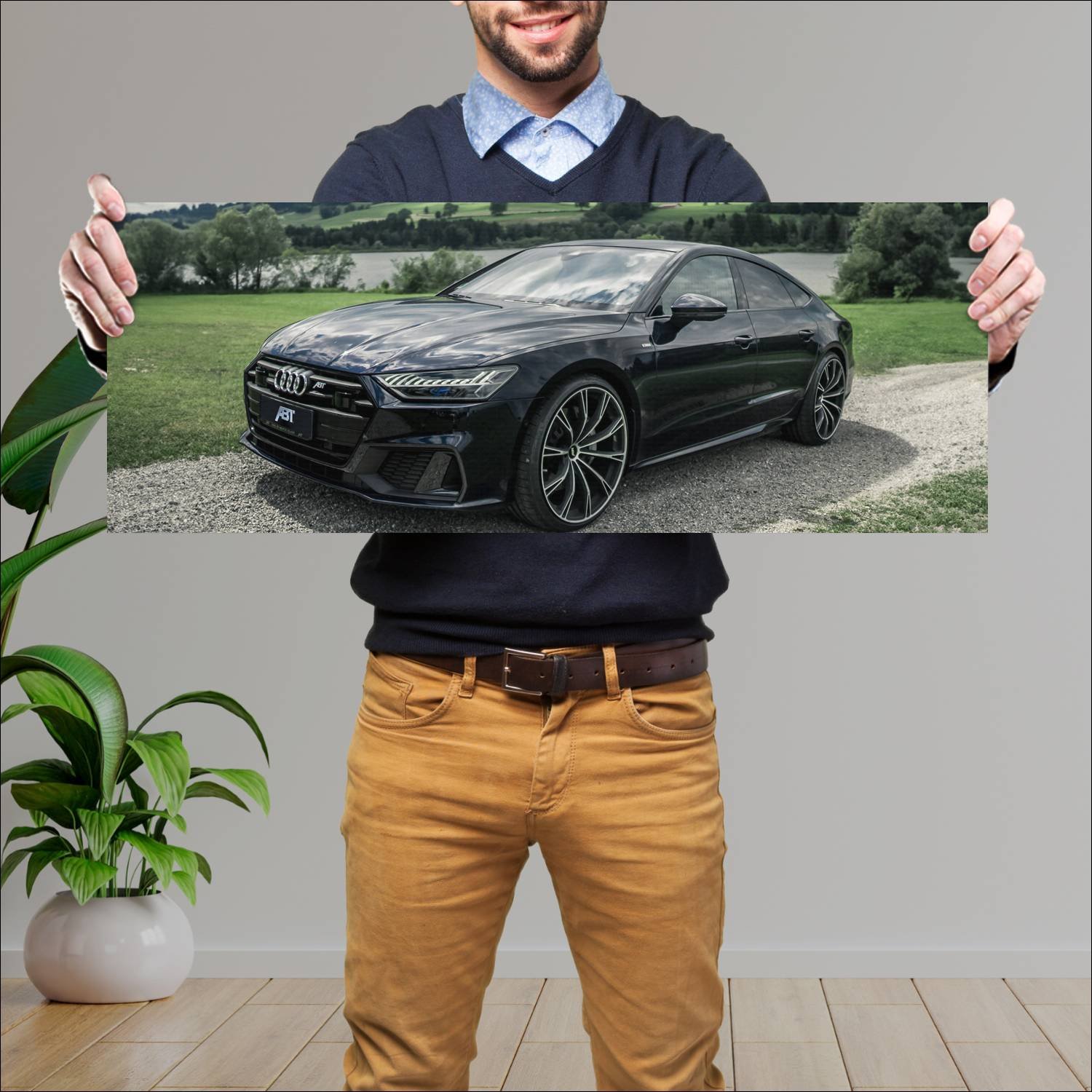 Cuadro grande 30x80cm 2018 audi a7 sportback by ab 379 Audi