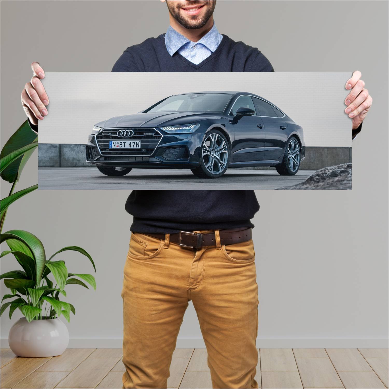 Cuadro grande 30x80cm 2018 audi a7 sportback s lin 380 Audi