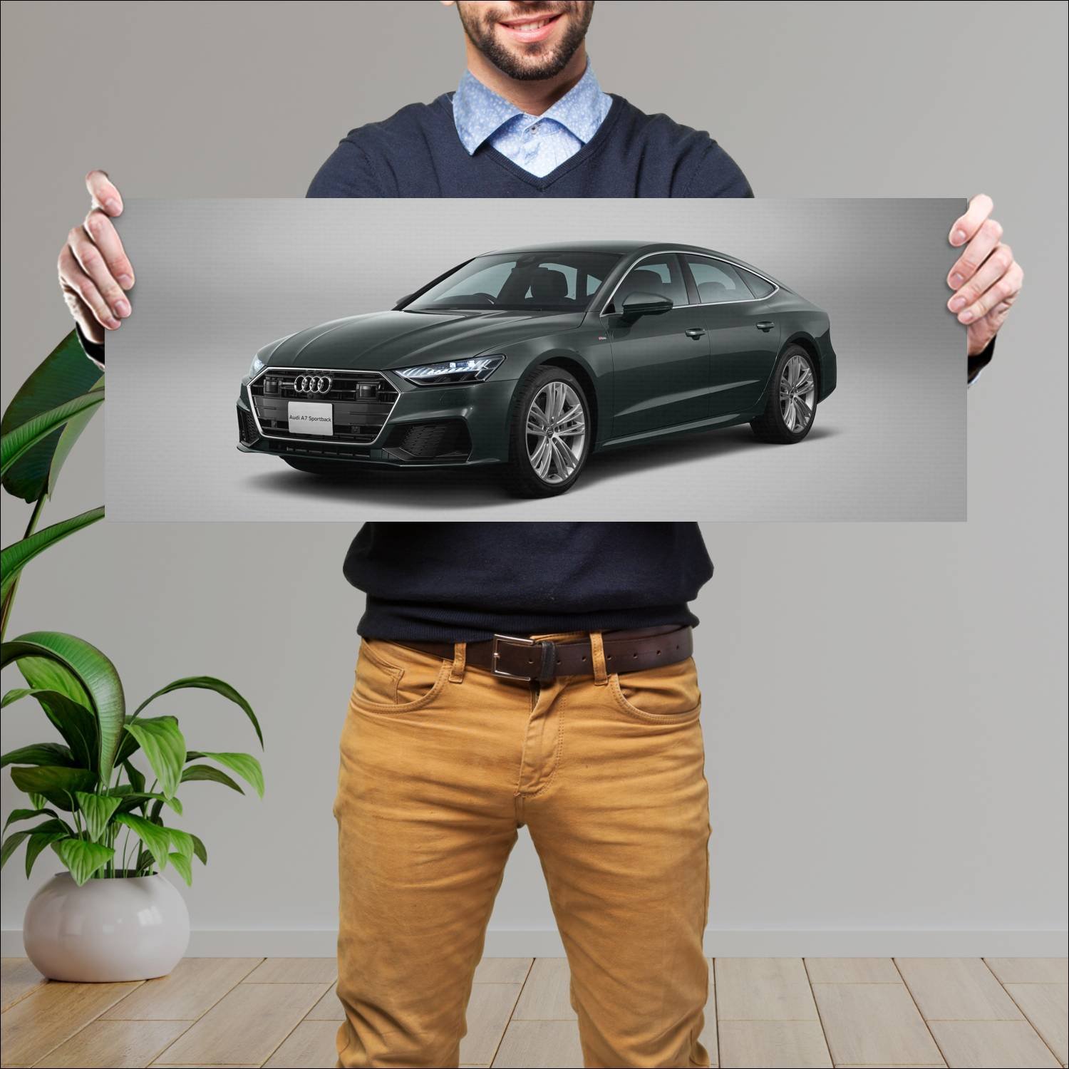 Cuadro grande 30x80cm 2018 audi a7 sportback s lin 381 Audi