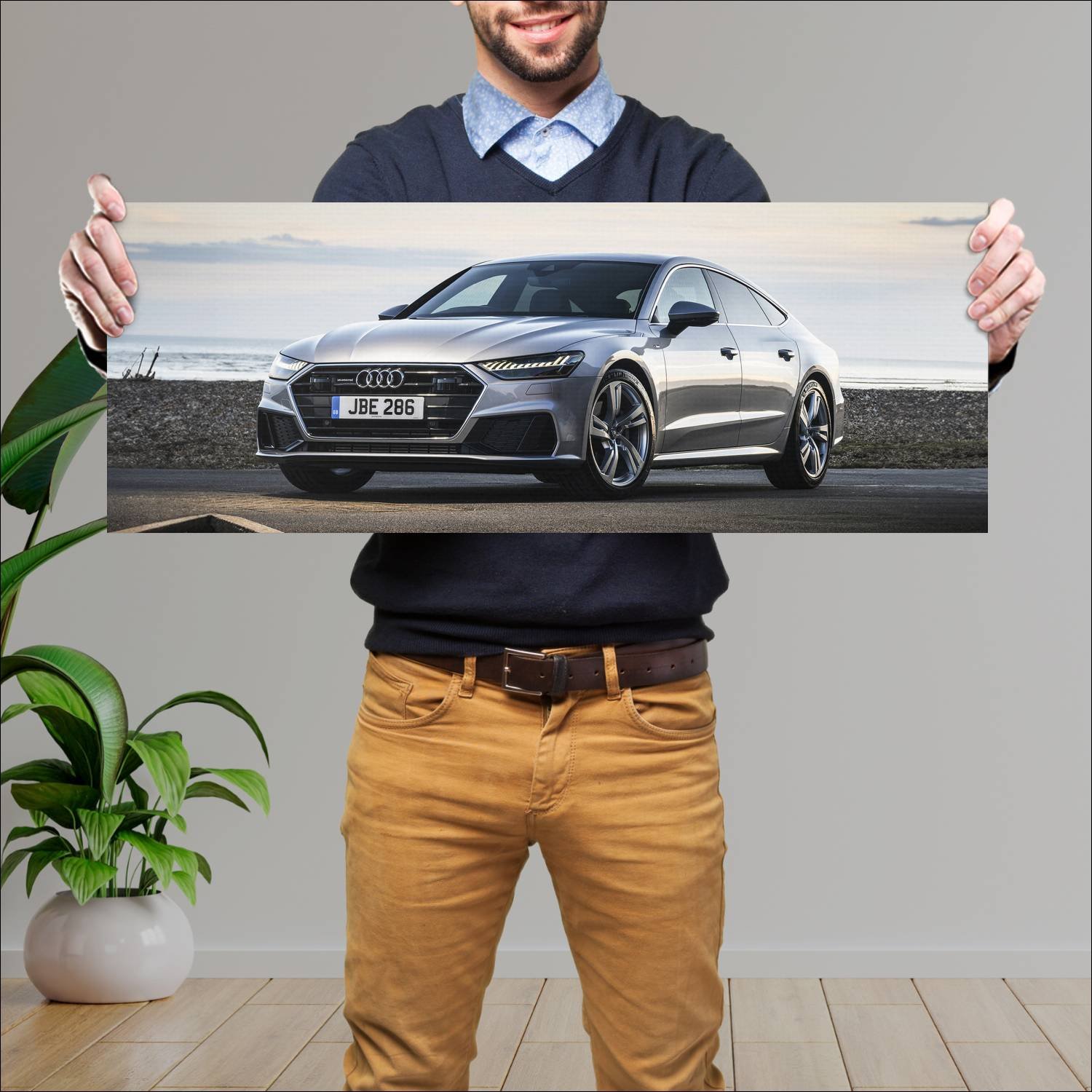 Cuadro grande 30x80cm 2018 audi a7 sportback s lin 382 Audi