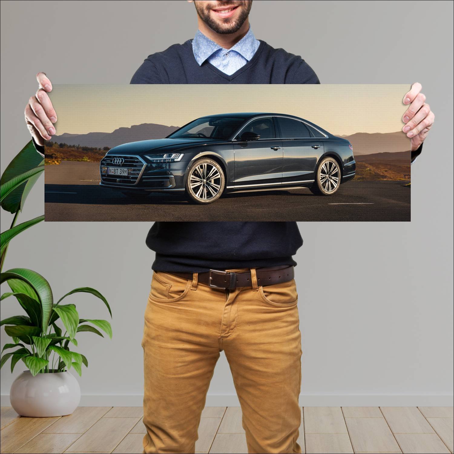 Cuadro grande 30x80cm 2018 audi a8 au auto 384 Audi