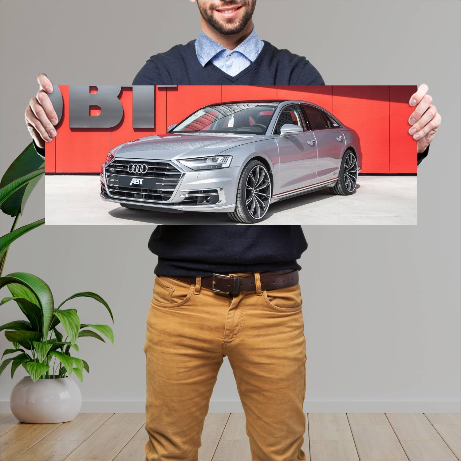 Cuadro grande 30x80cm 2018 audi a8 by abt auto 386 Audi