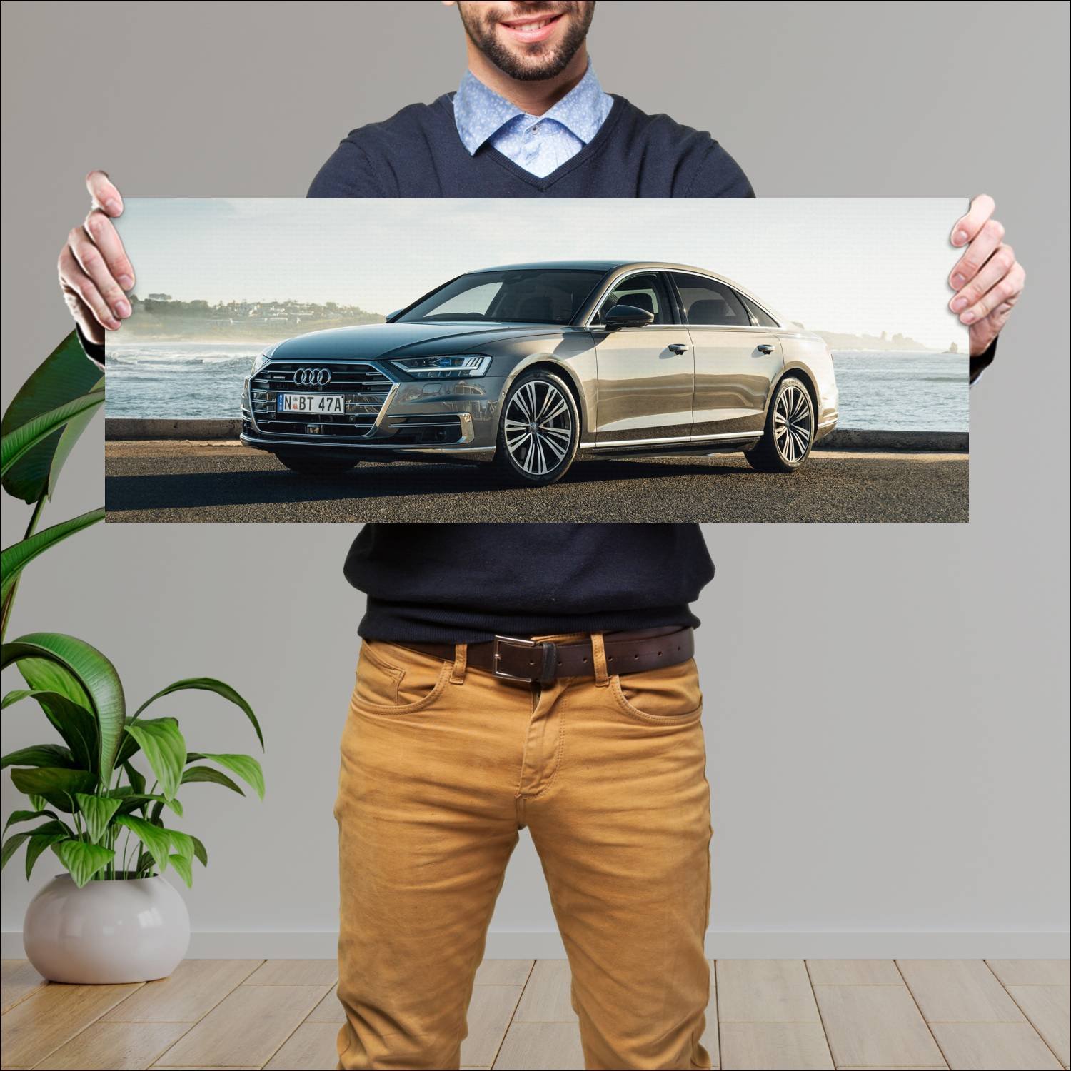 Cuadro grande 30x80cm 2018 audi a8 l au auto 388 Audi