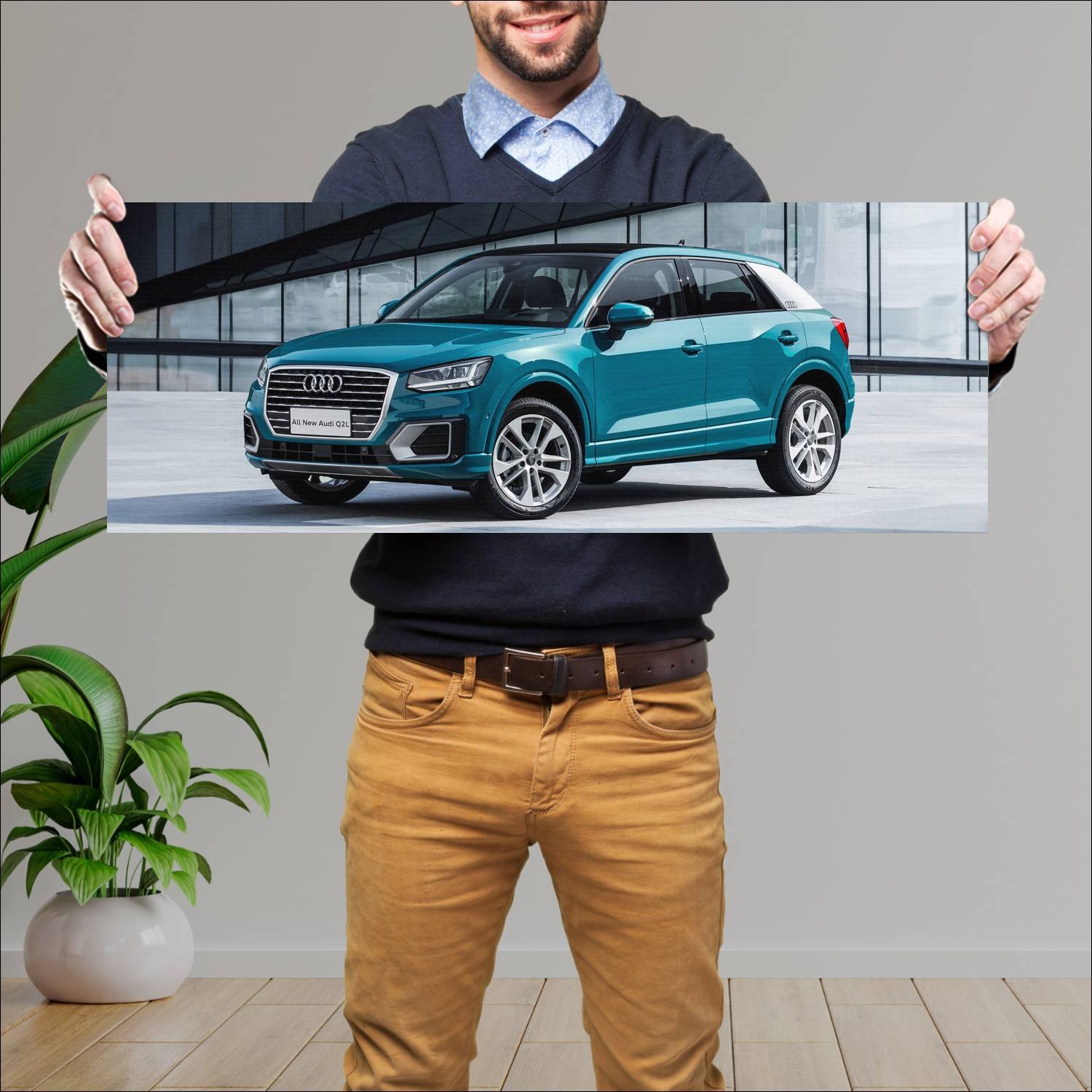 Cuadro grande 30x80cm 2018 audi q2 l cn auto 399 Audi