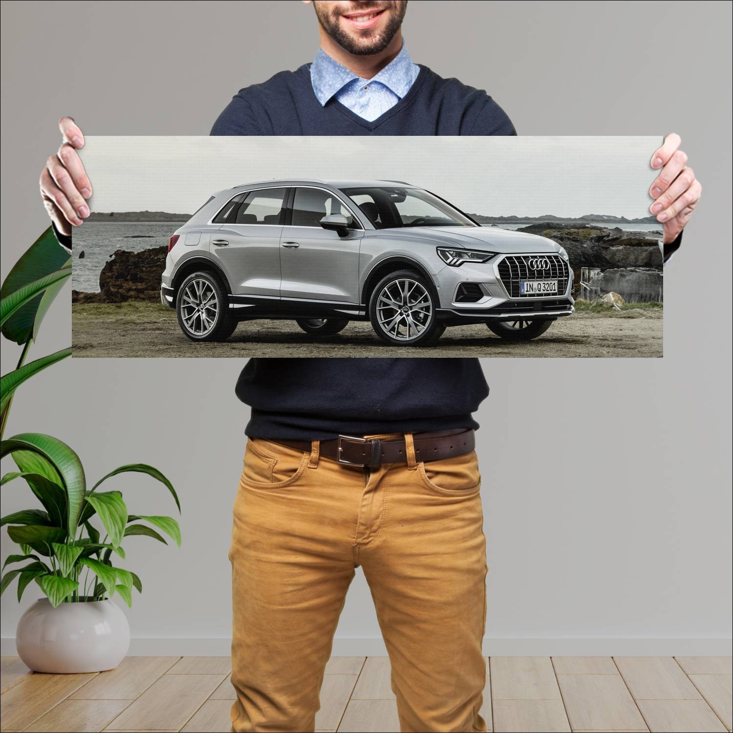 Cuadro grande 30x80cm 2018 audi q3 auto 403 Audi