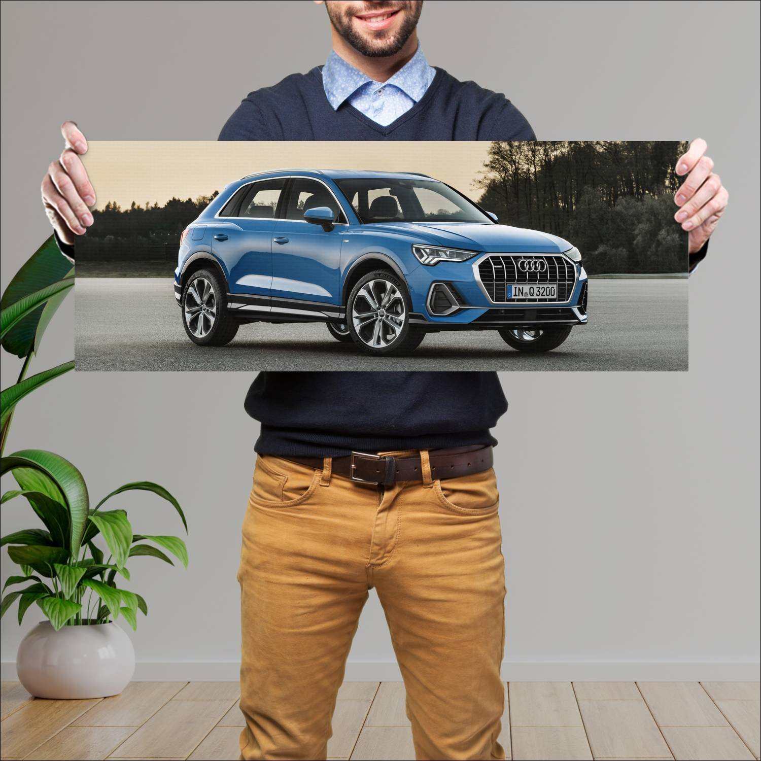 Cuadro grande 30x80cm 2018 audi q3 s line auto 405 Audi