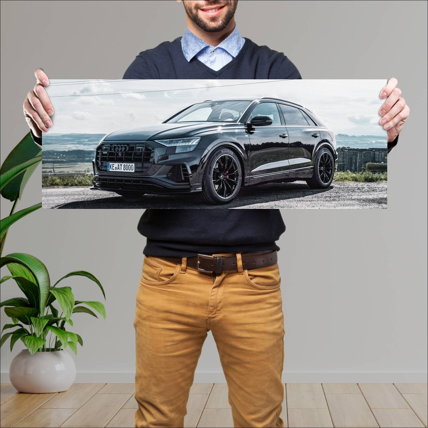 Cuadro grande 30x80cm 2018 audi q8 by abt auto 410 Audi