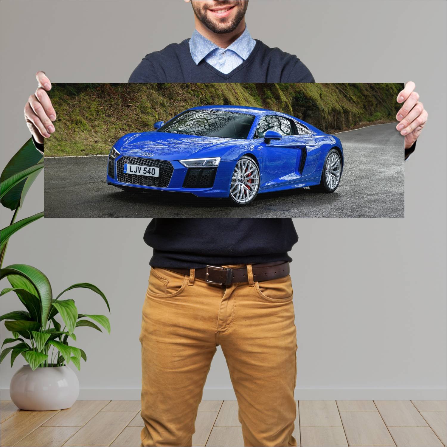 Cuadro grande 30x80cm 2018 audi r8 coupe rws uk 76 417 Audi