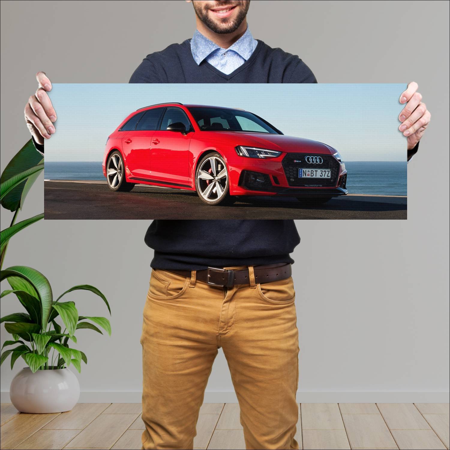 Cuadro grande 30x80cm 2018 audi rs 4 avant au Audi