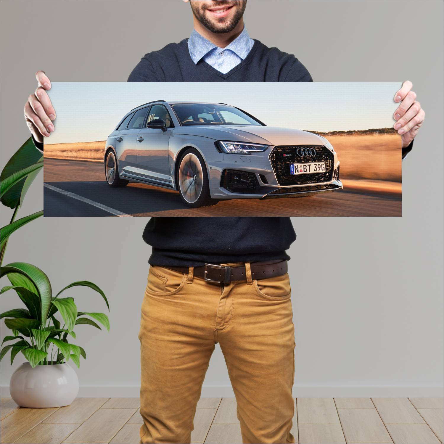 Cuadro grande 30x80cm 2018 audi rs 4 avant au Audi
