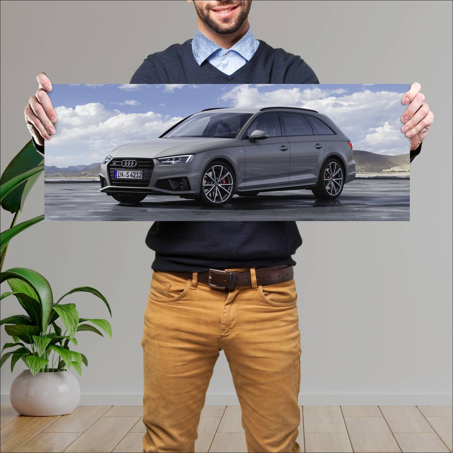 Cuadro grande 30x80cm 2018 audi s4 avant auto 427 Audi