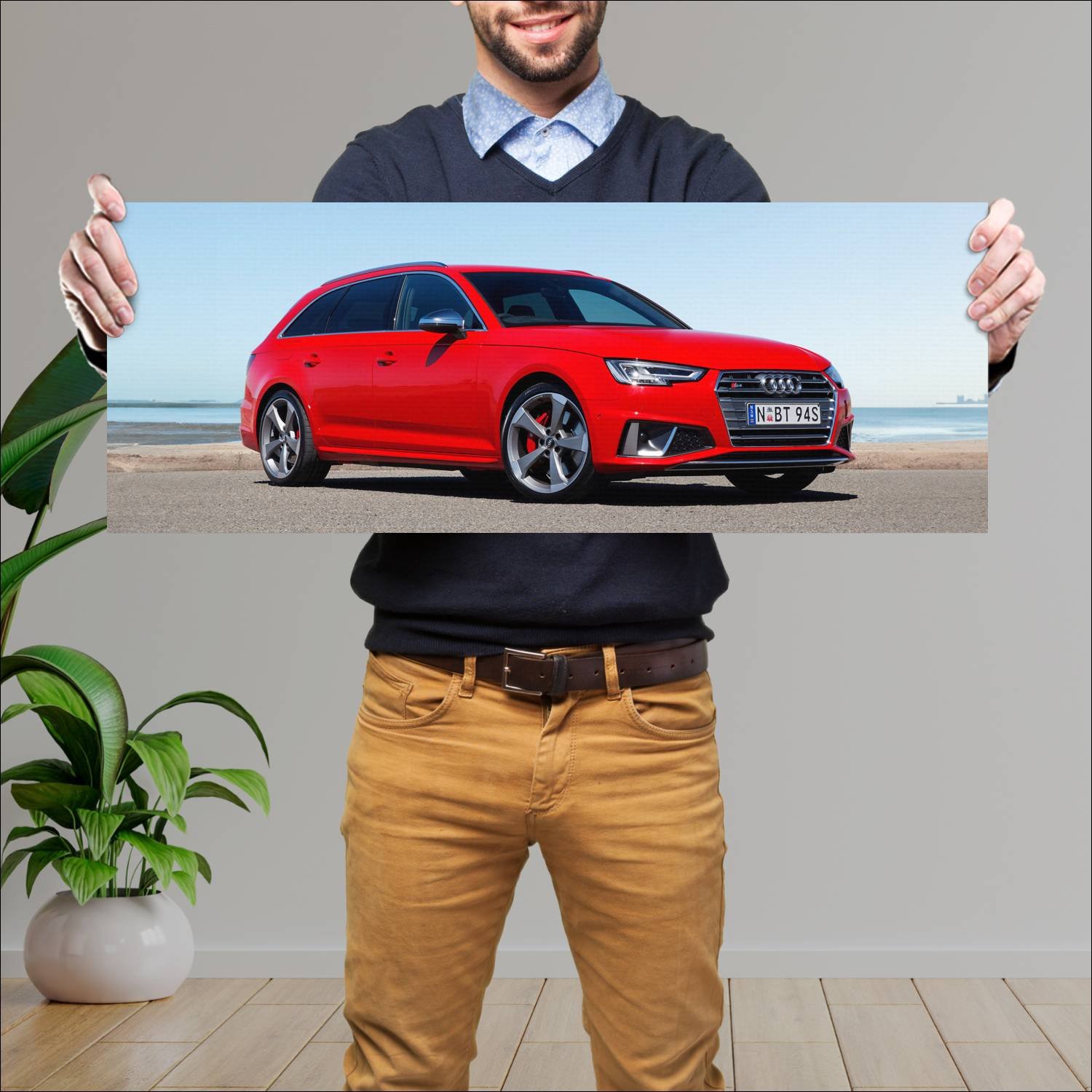 Cuadro grande 30x80cm 2018 audi s4 avant au auto 428 Audi