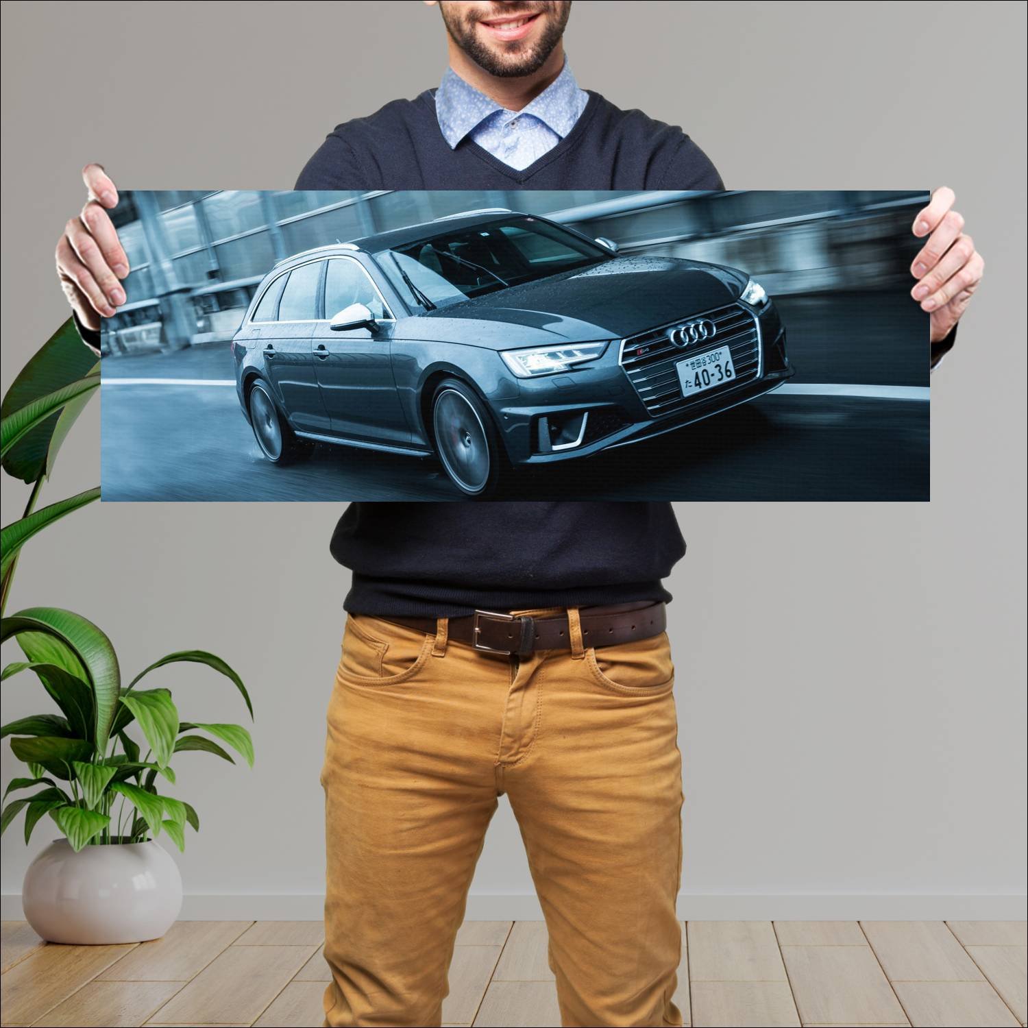 Cuadro grande 30x80cm 2018 audi s4 avant jp auto 429 Audi