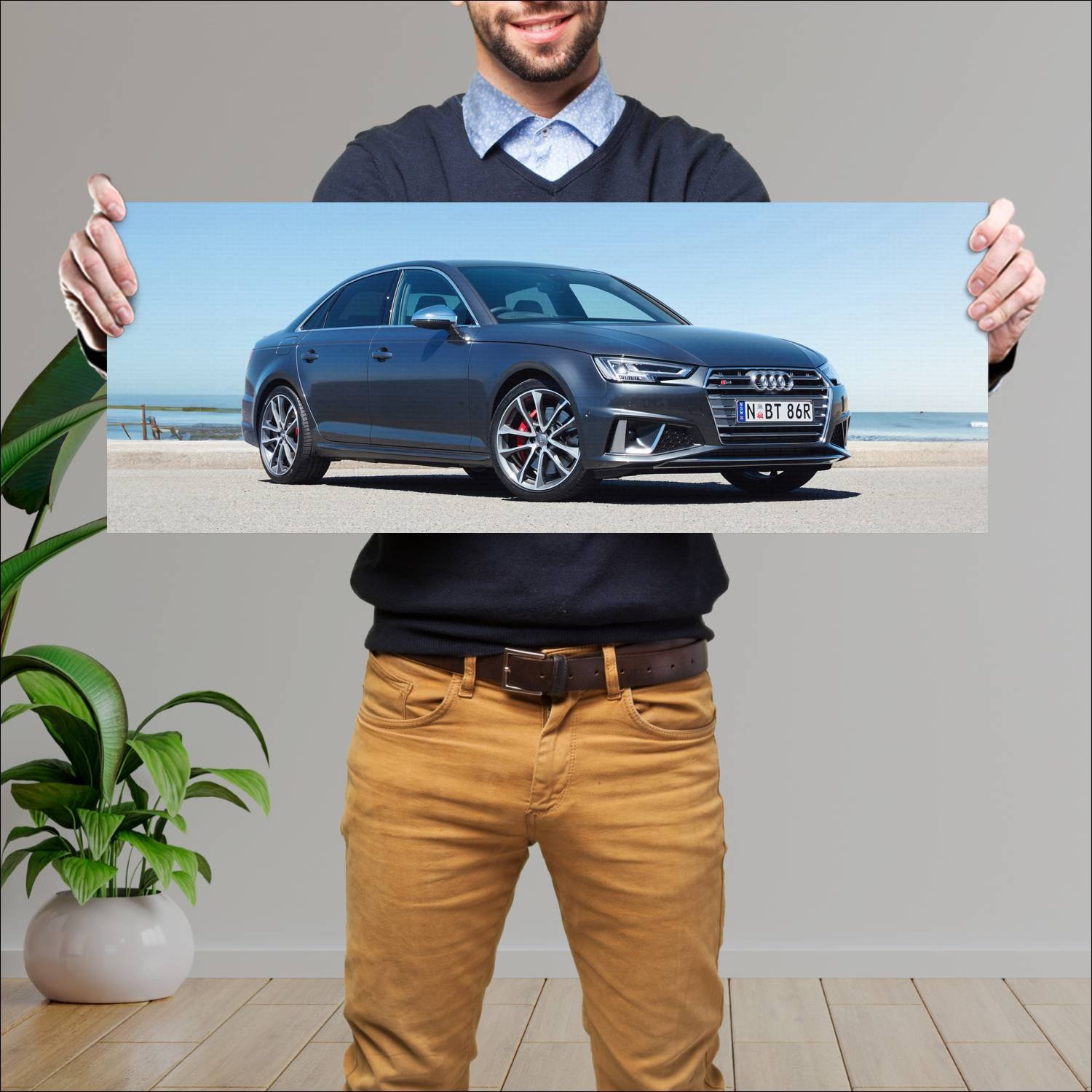 Cuadro grande 30x80cm 2018 audi s4 sedan au auto 430 Audi