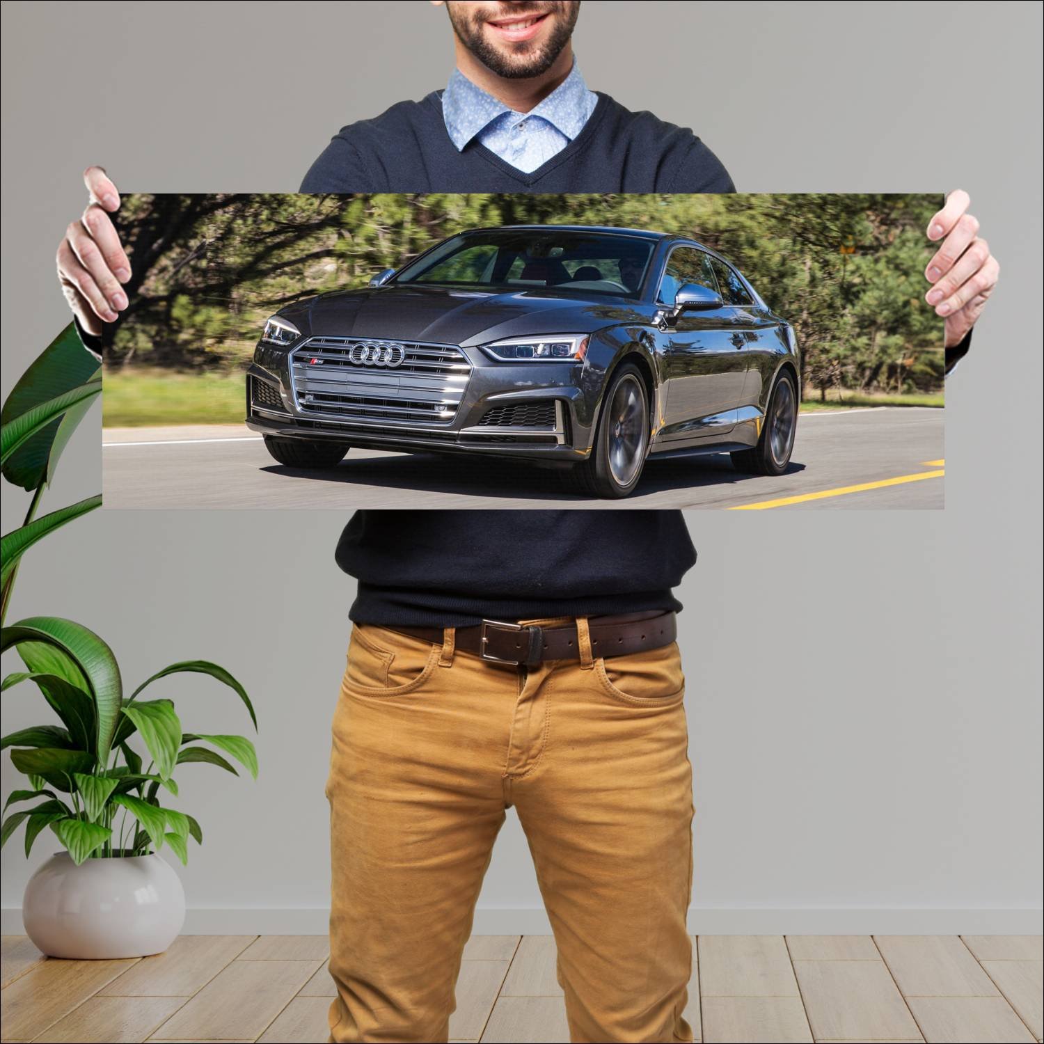 Cuadro grande 30x80cm 2018 audi s5 coupe us auto 431 Audi